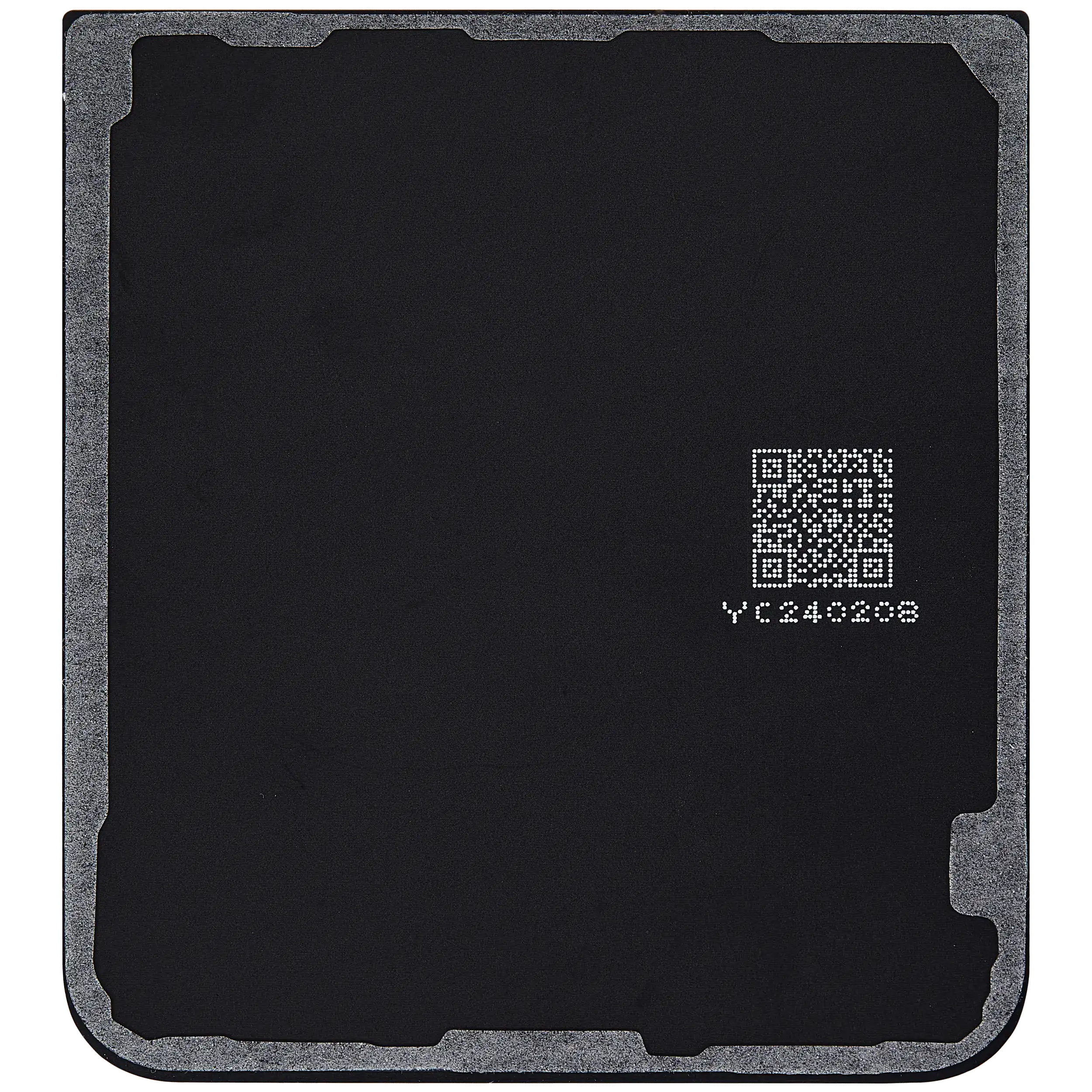 Bottom Backcover Glass für Samsung Galaxy Z Flip 7 FE 5G (F761) (ohne Logo) (Aftermarket Plus) (Schwarz)