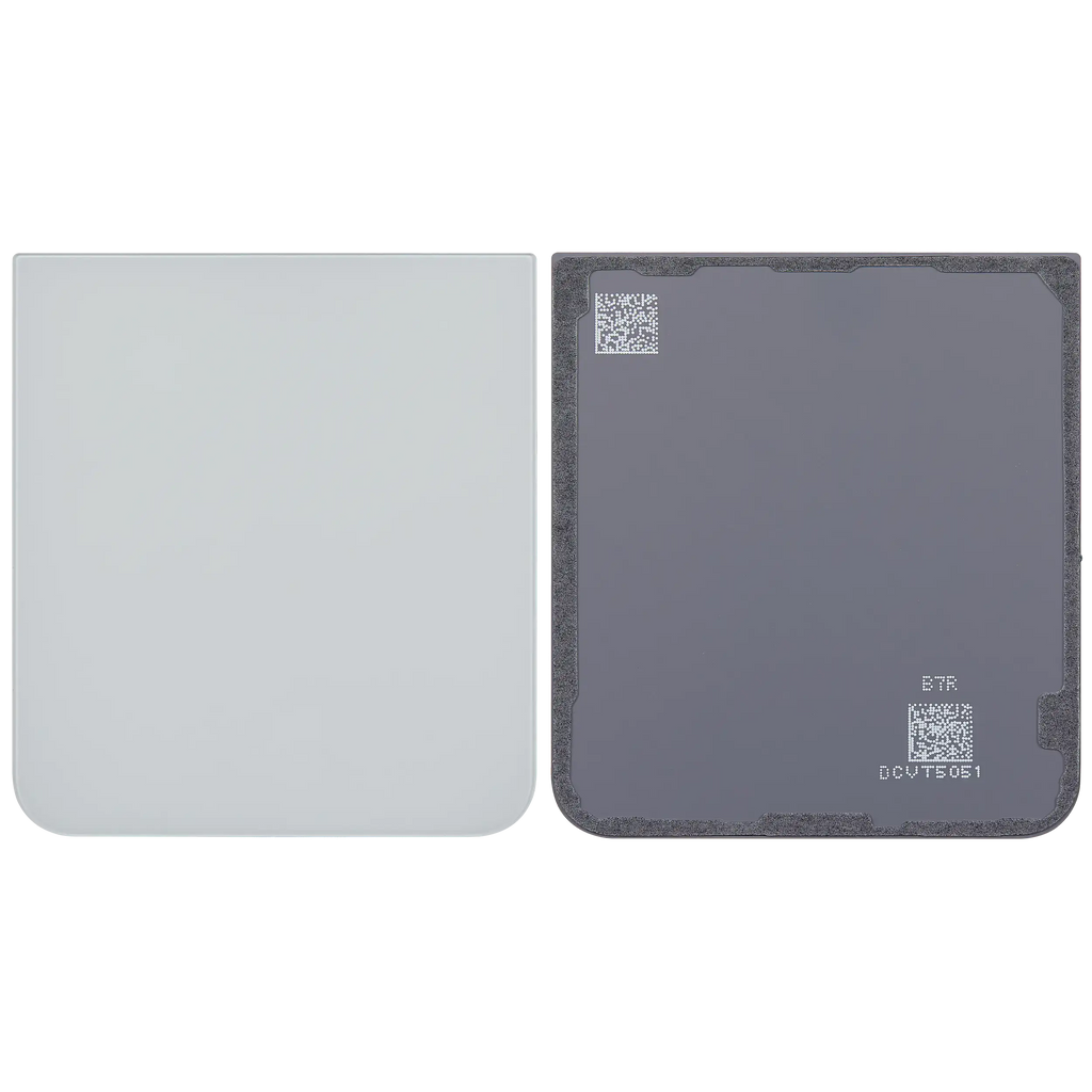 Bottom Backcover Glass für Samsung Galaxy Z Flip 7 FE 5G (F761) (ohne Logo) (Aftermarket Plus) (Weiß)