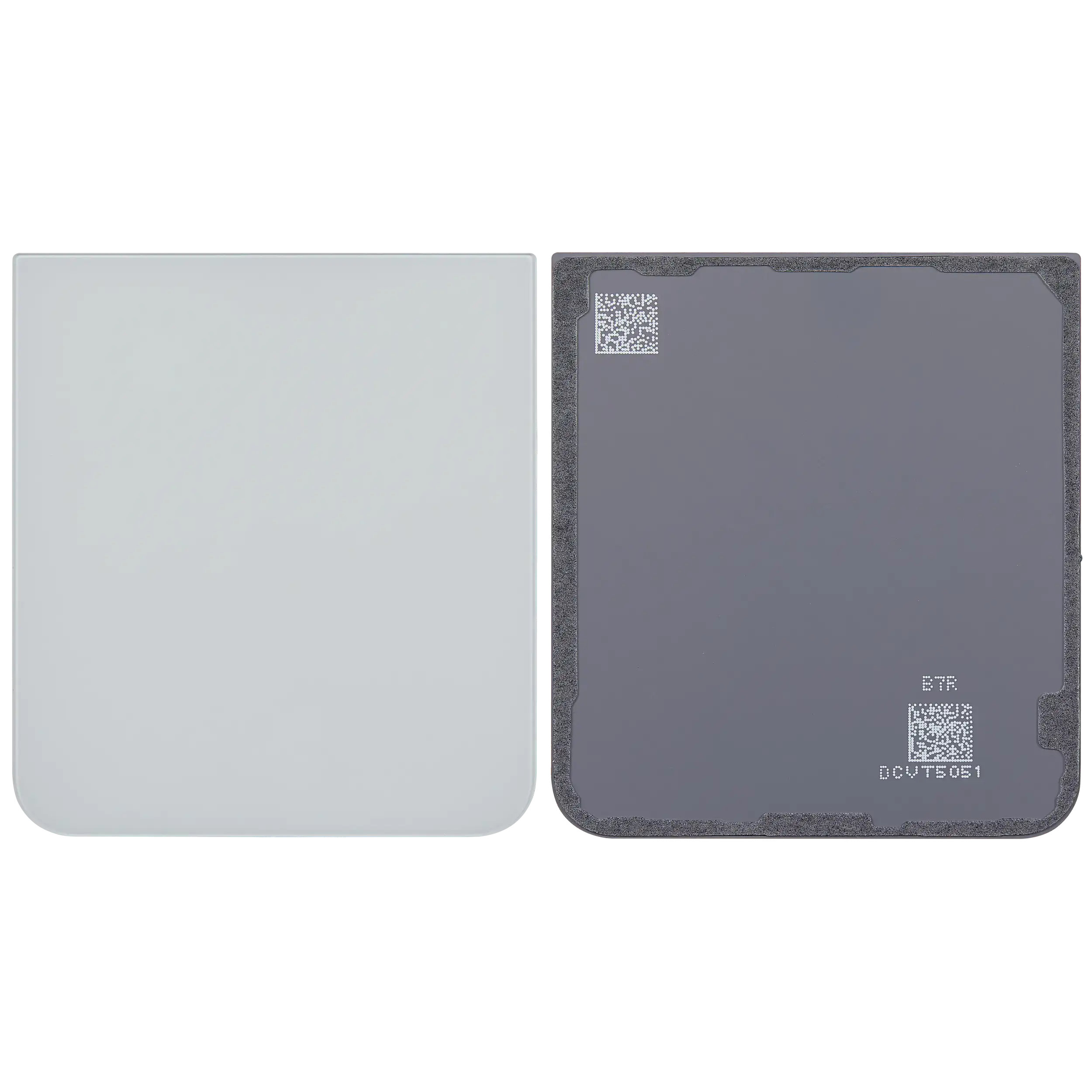 Bottom Backcover Glass für Samsung Galaxy Z Flip 7 FE 5G (F761) (ohne Logo) (Aftermarket Plus) (Weiß)