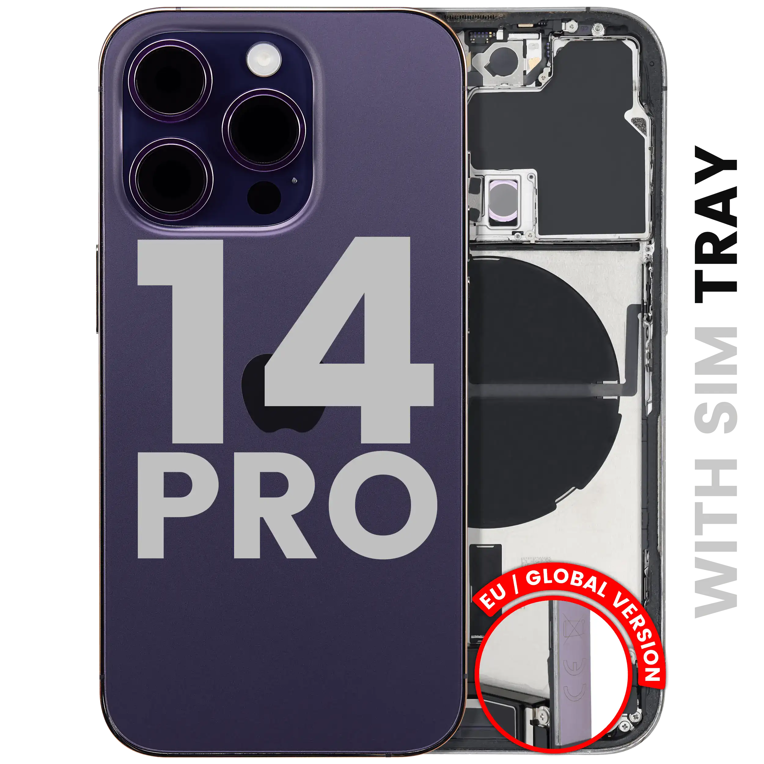 Original Apple-Ausbau B gebraucht – iPhone 14 Pro Backcover/Rahmen Deep Violett