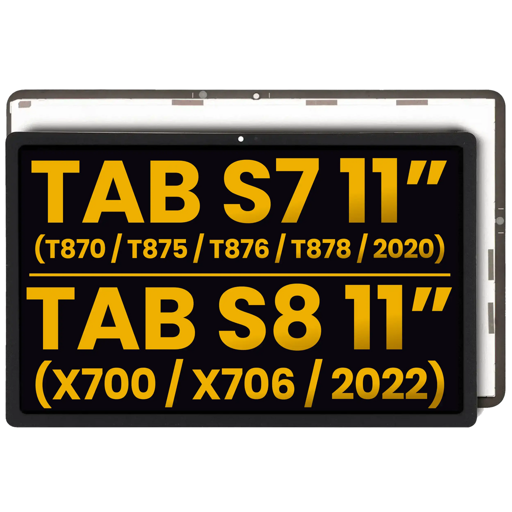 Frameless LCD Display for Samsung Galaxy Tab S7 11" (2020) (T870/T875/T876/T878) / Tab S8 11" (2022) (X700/X706) (Refurbished) (All Colors)