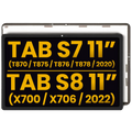 Frameless LCD Display for Samsung Galaxy Tab S7 11" (2020) (T870/T875/T876/T878) / Tab S8 11" (2022) (X700/X706) (Refurbished) (All Colors)