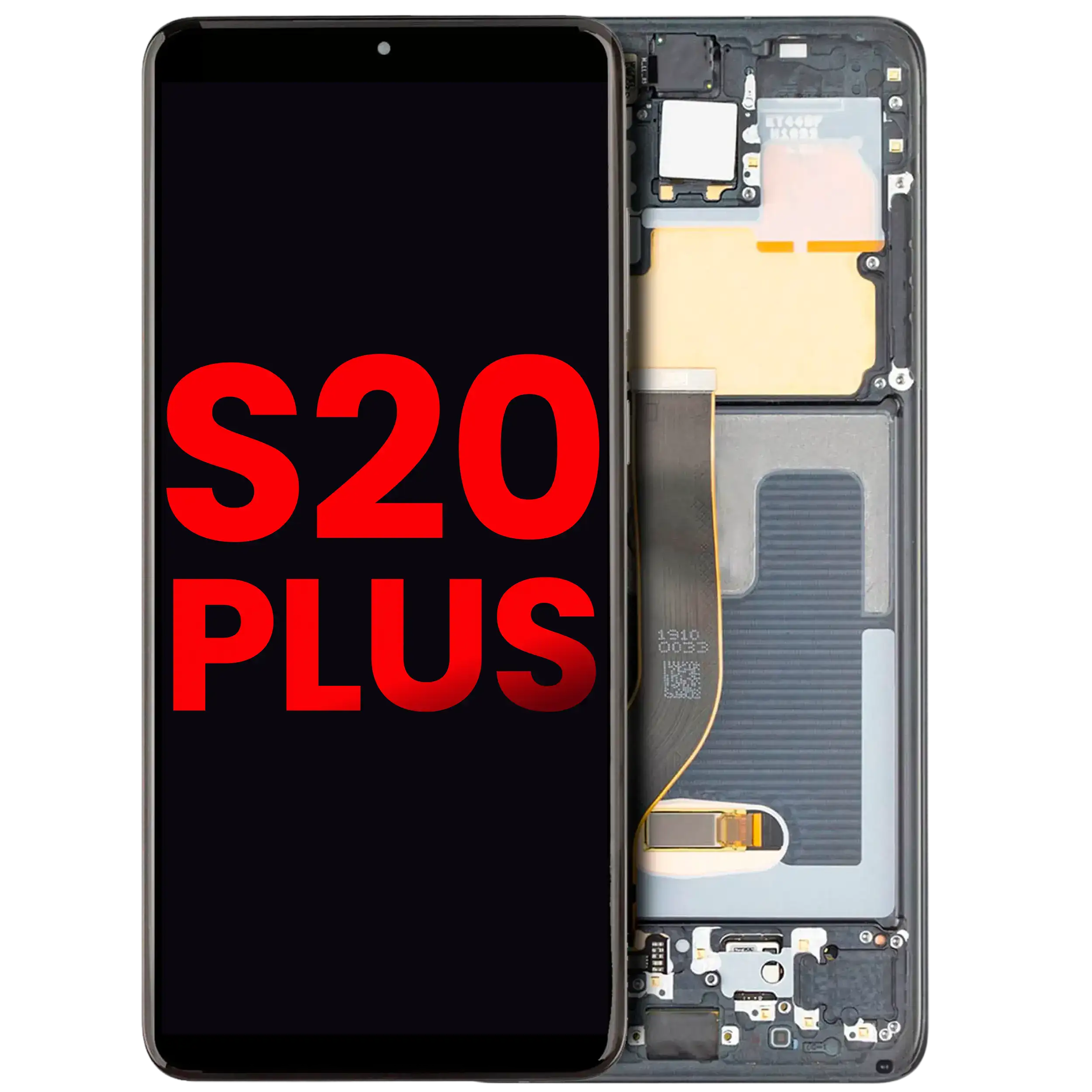 OLED Display with Frame for Samsung Galaxy S20 Plus 5G (Aftermarket Plus) (Cosmic Black)