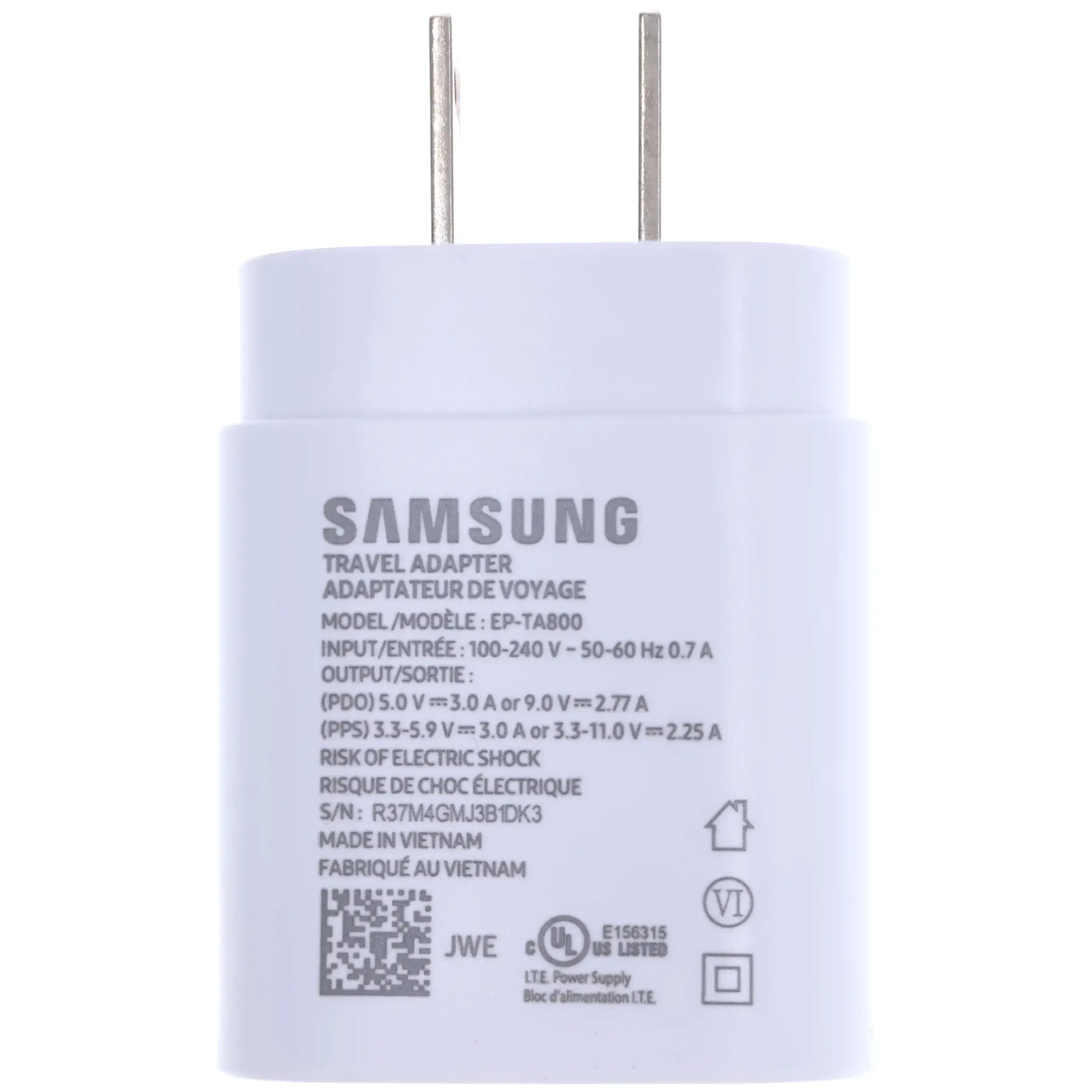 USB Type C Samsung Wall Charger (OEM Quality New) (240V USA) (White)