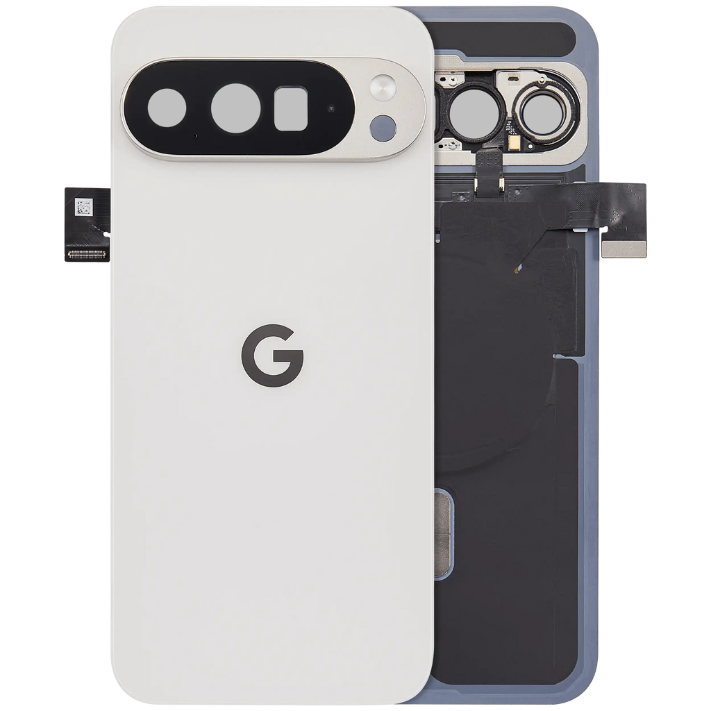 Back cover with pre-installed small parts for Google Pixel 10 Pro XL (used OEM removal, Quality A, Porcelain)