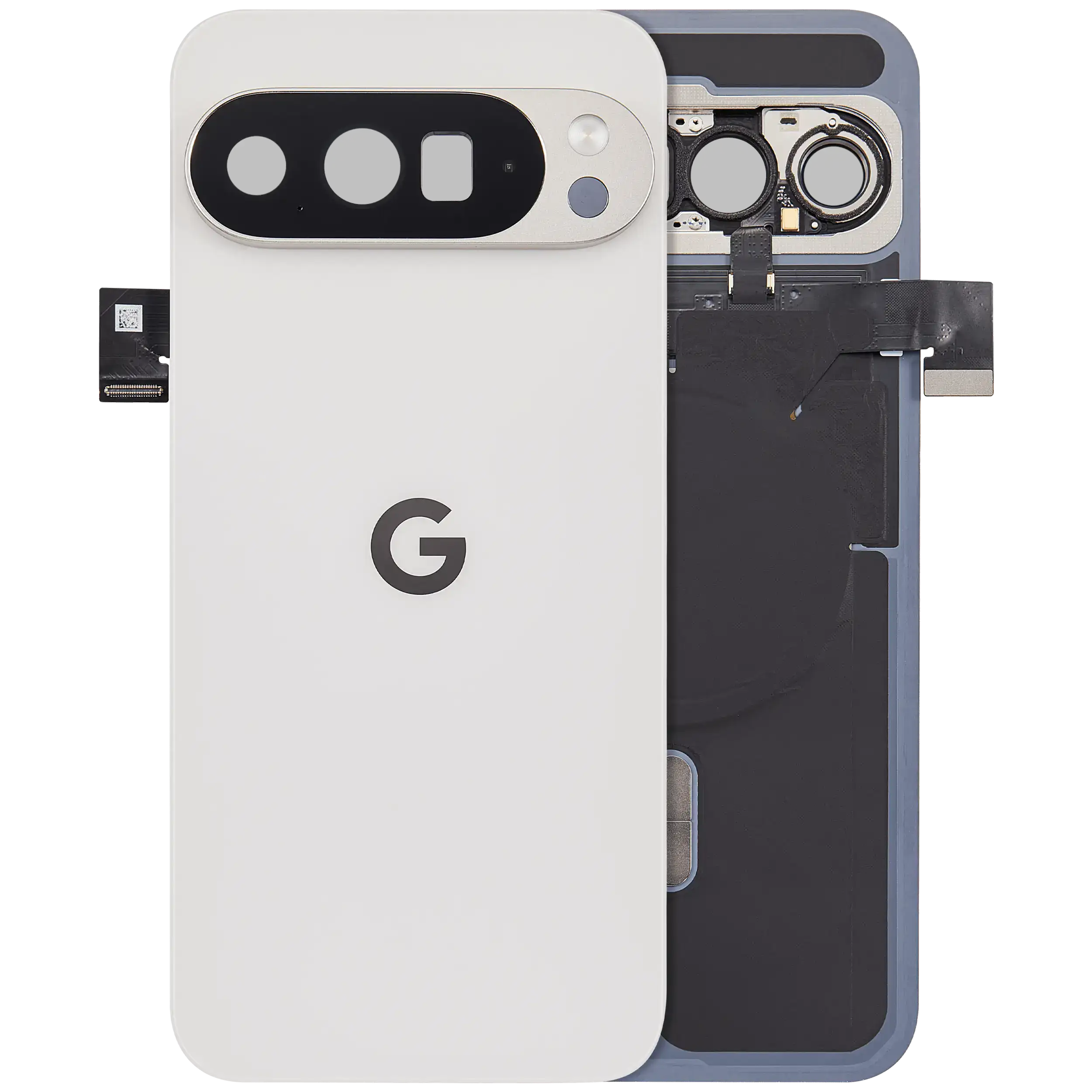 Back cover with pre-installed small parts for Google Pixel 10 Pro XL (used OEM removal, Quality A, Porcelain)