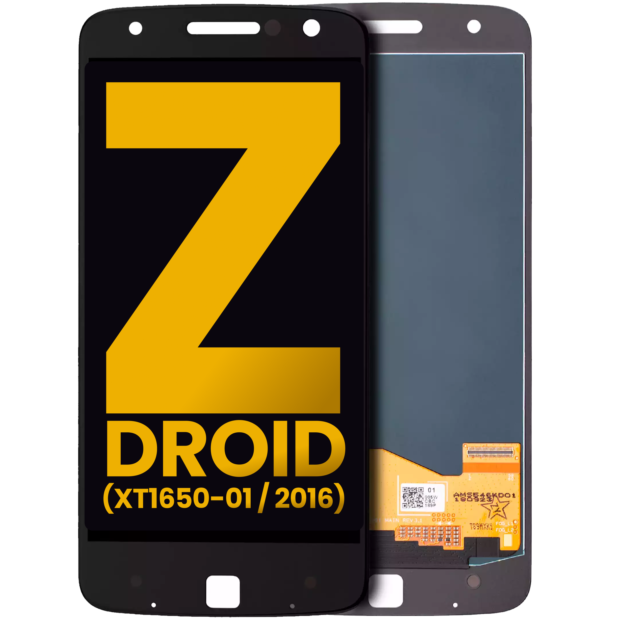 LCD-Display ohne Rahmen für Motorola Moto Z Droid Schwarz Refurbished