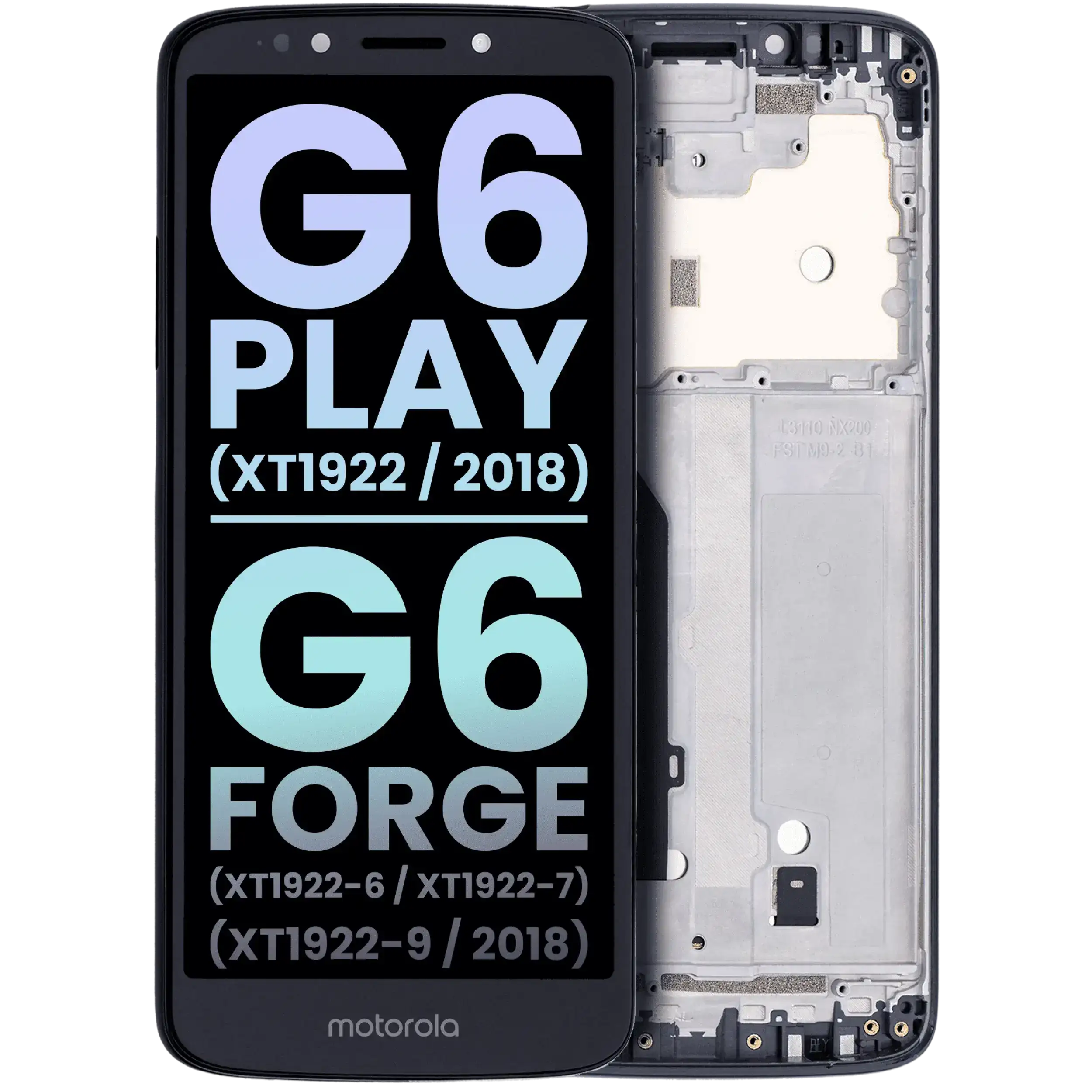 LCD-Display mit Rahmen für Motorola Moto G6 Play/G6 Forge Gold Original OEM