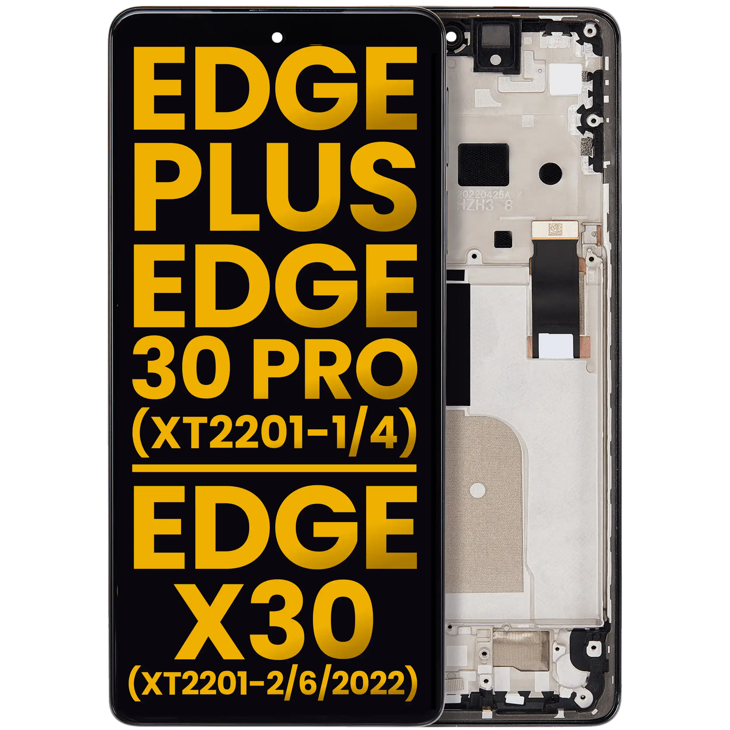 OLED Display with Frame for Motorola Moto Edge Plus / Edge 30 Pro (XT2201-1/4) / Edge X30 5G (XT2201-2/6 /2022) (Refurbished) (Cosmos Blue)