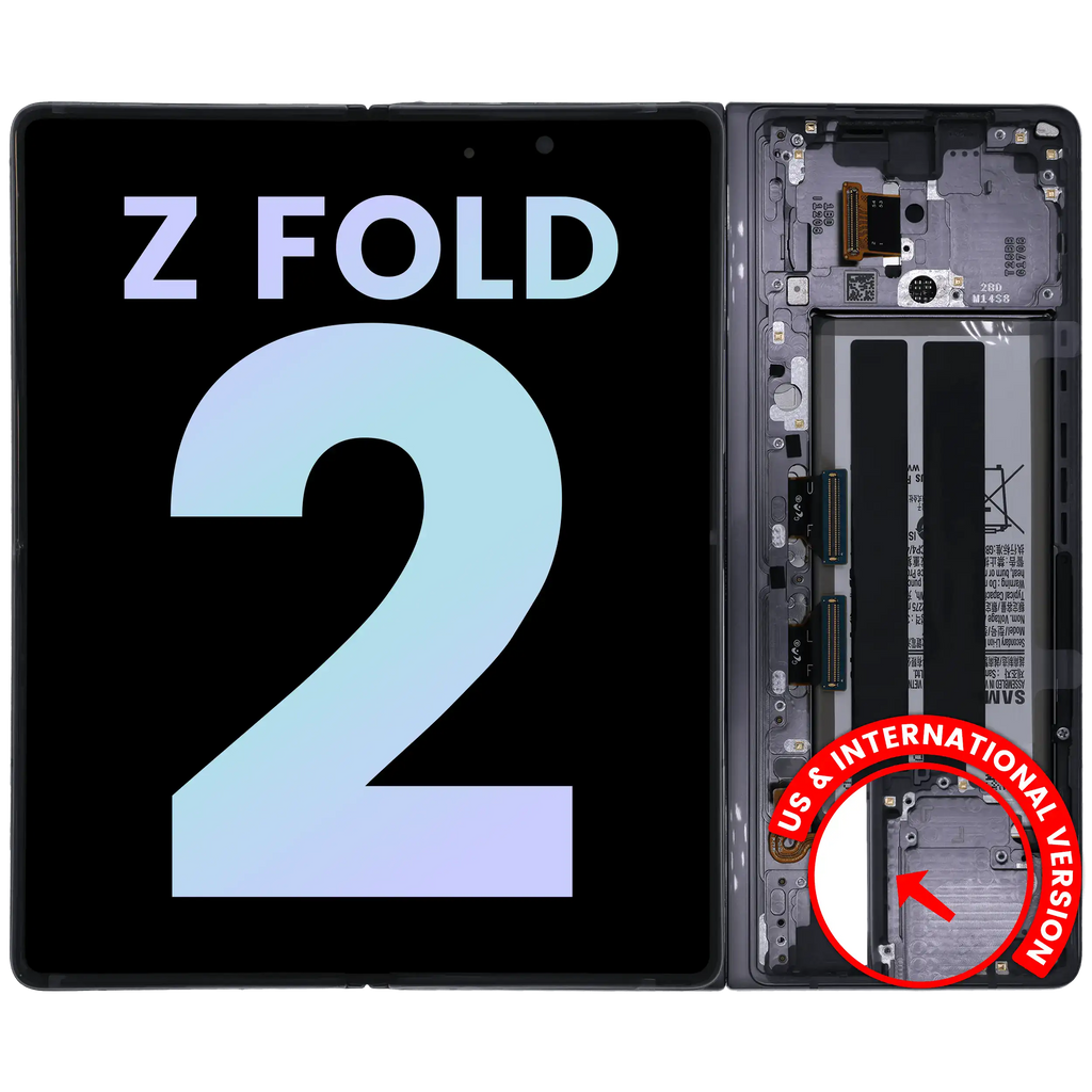 OLED Innen Display mit Rahmen Samsung Galaxy Z Fold2 5G SP Mystic Gray