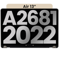 LCD Display for MacBook Air 13" (A2681 / Mid 2022) (Used OEM Pull, Quality A) (Starlight)