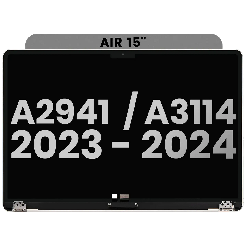 Complete LCD Display Assembly for MacBook Air 15" (A2941 / Mid 2023) and Air 15" (A3114 / Mid 2024) - Space Gray (Original Part, A Quality)
