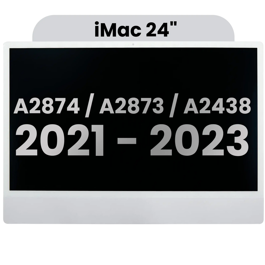 Complete LCD Display for iMac 24" A2874/A2873/A2438 (2023/2021) – LG204A-215 LM235UH1 SDD1 – Used OEM Pull, Grade A (Small Camera Cutout) Silver