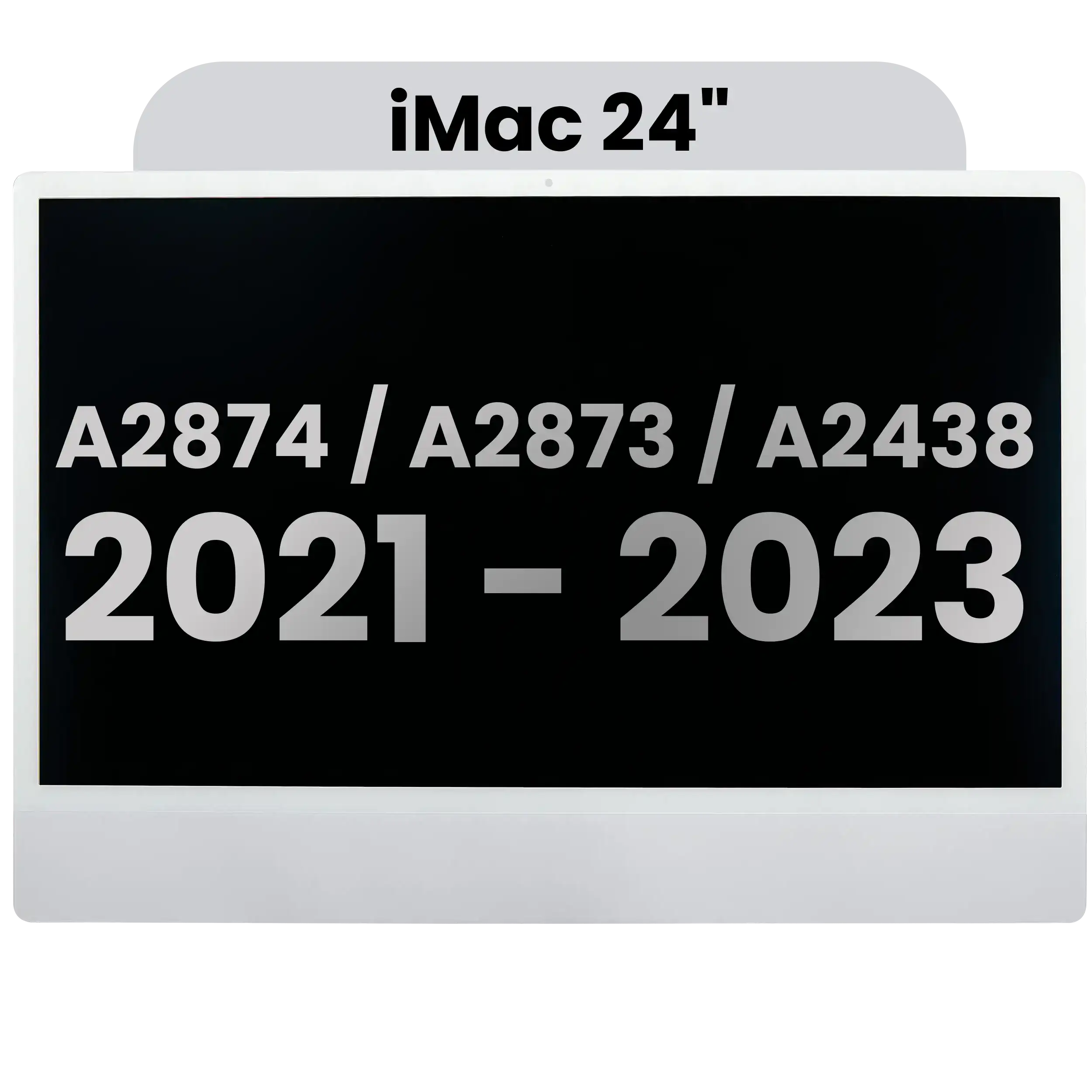 Complete LCD Display for iMac 24" A2874/A2873/A2438 (2023/2021) – LG204A-215 LM235UH1 SDD1 – Used OEM Pull, Grade A (Small Camera Cutout) Silver