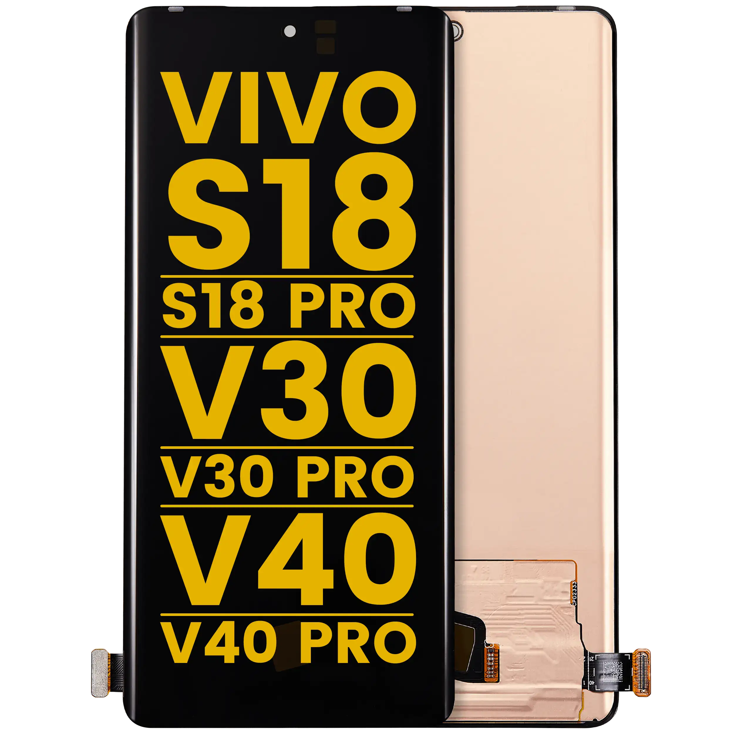 OLED-Display ohne Rahmen für Vivo S18 / S18 Pro / S19 Pro / V30 / V30 Pro / V40 / V40 Pro (Refurbished) (Alle Farben)