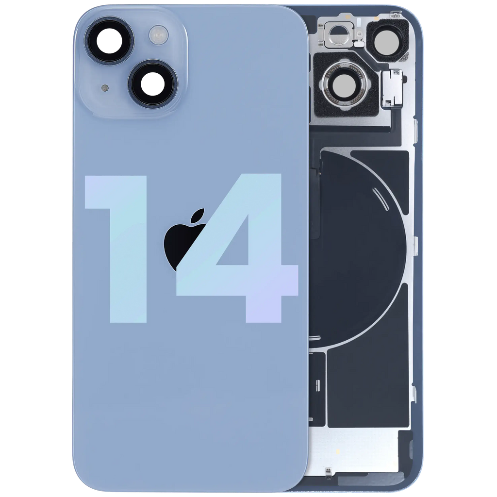 Back Cover with MagSafe Magnet, NFC, and Flash Flex Cable for iPhone 14 (Genuine Apple, Blue)