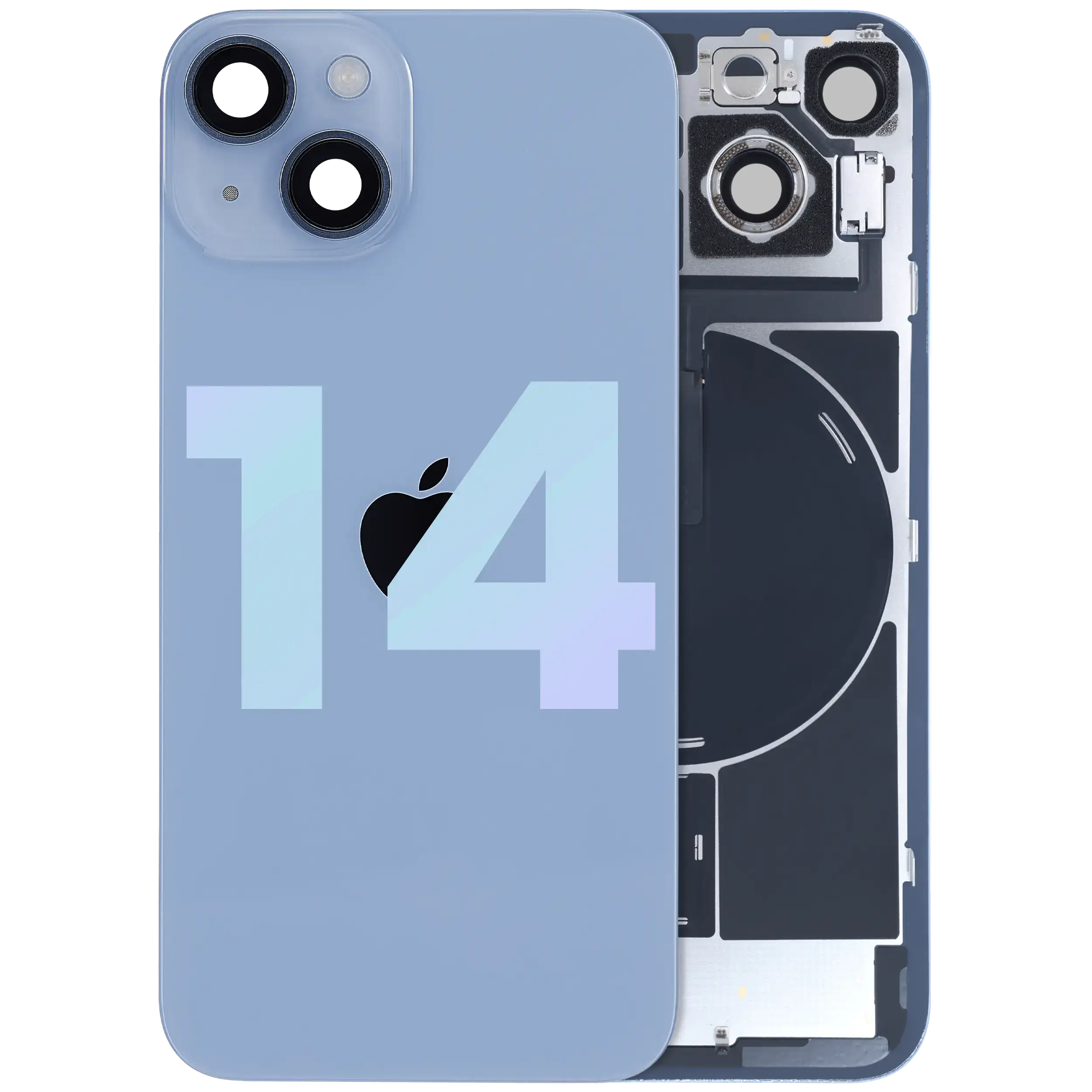 Back Cover with MagSafe Magnet, NFC, and Flash Flex Cable for iPhone 14 (Genuine Apple, Blue)
