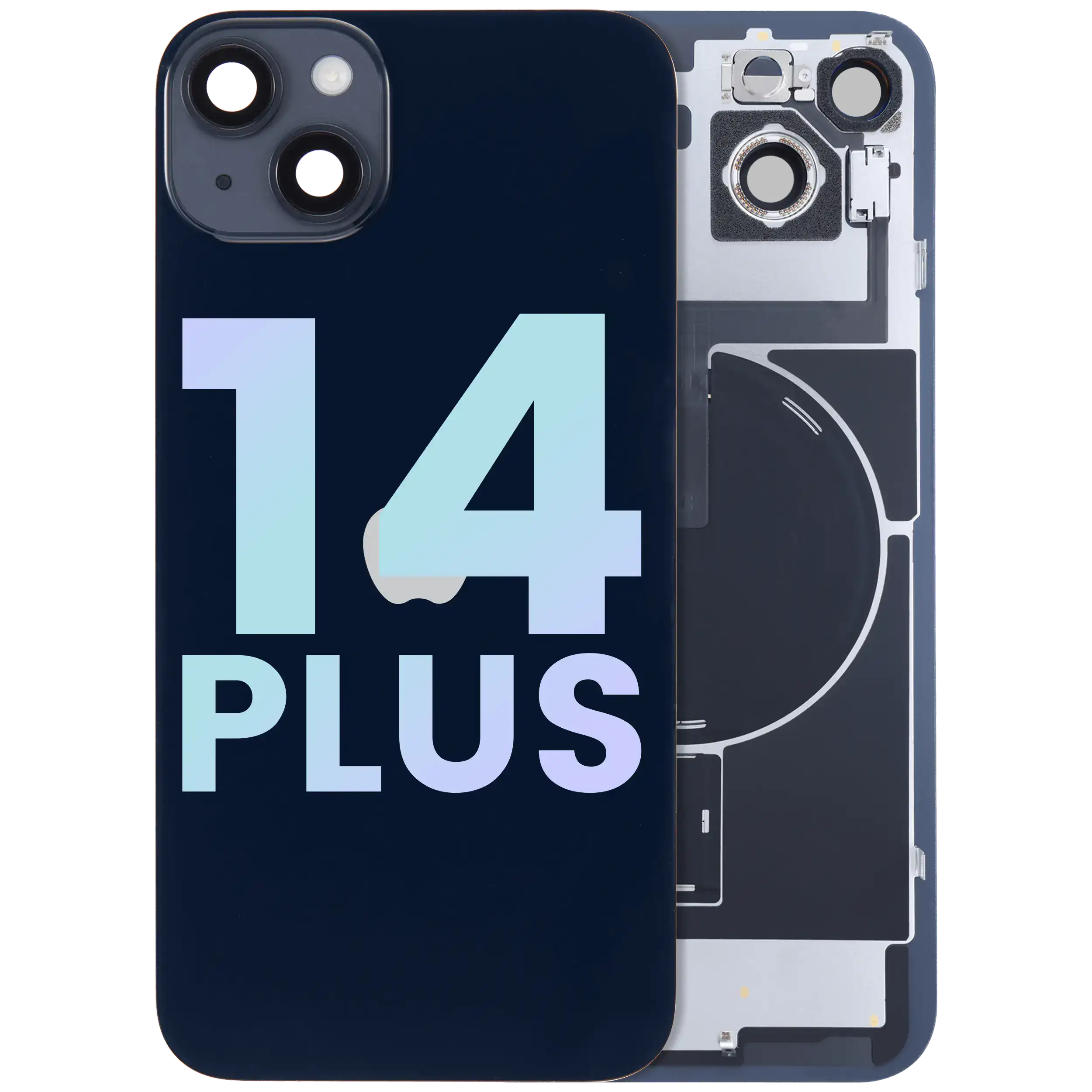 Backcover mit MagSafe, NFC & Blitz-Flexkabel für iPhone 14 Plus (Original) Midni