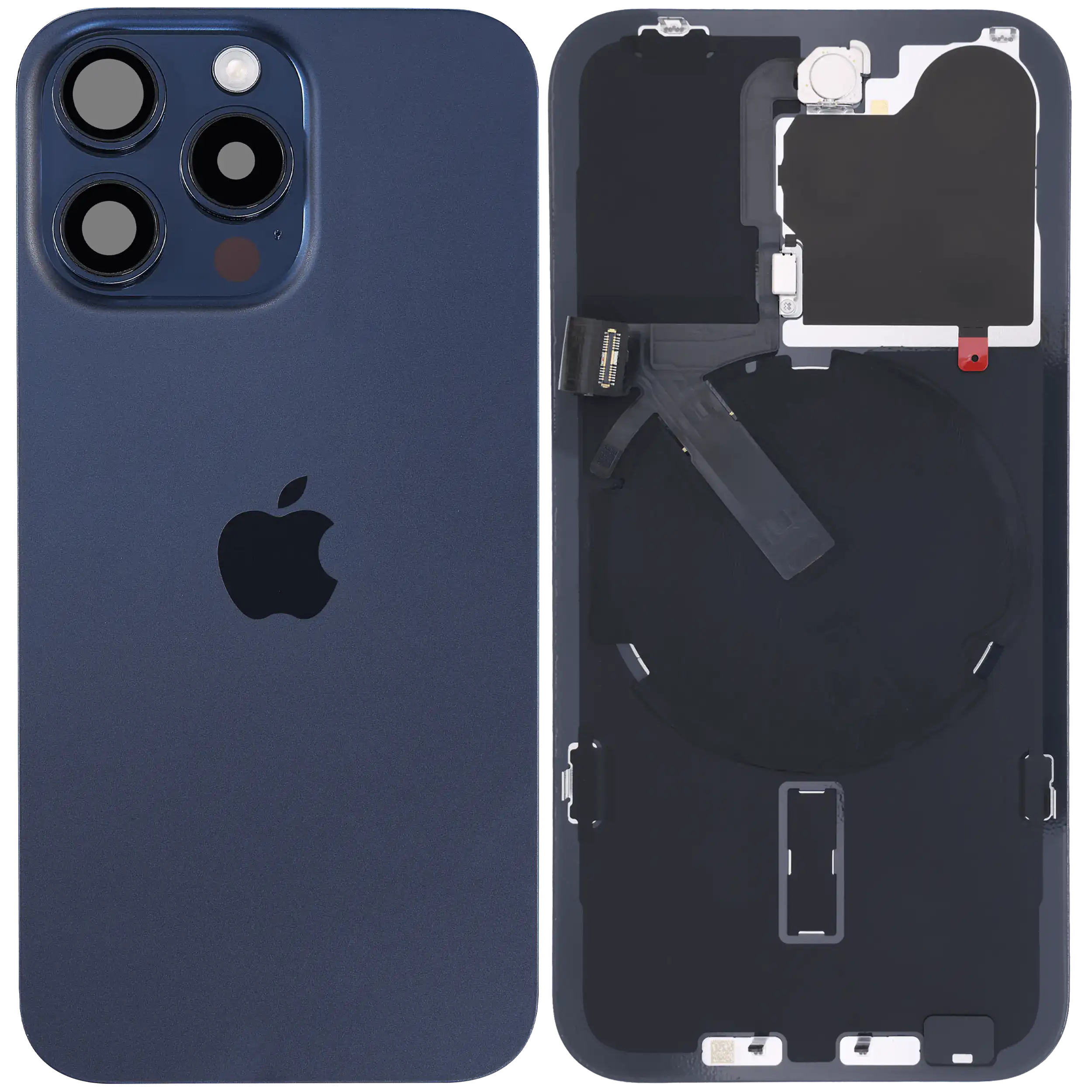 Back Cover with MagSafe Magnet, NFC, and Flash Flex Cable for iPhone 15 Pro (Original OEM) (Blue Titanium)