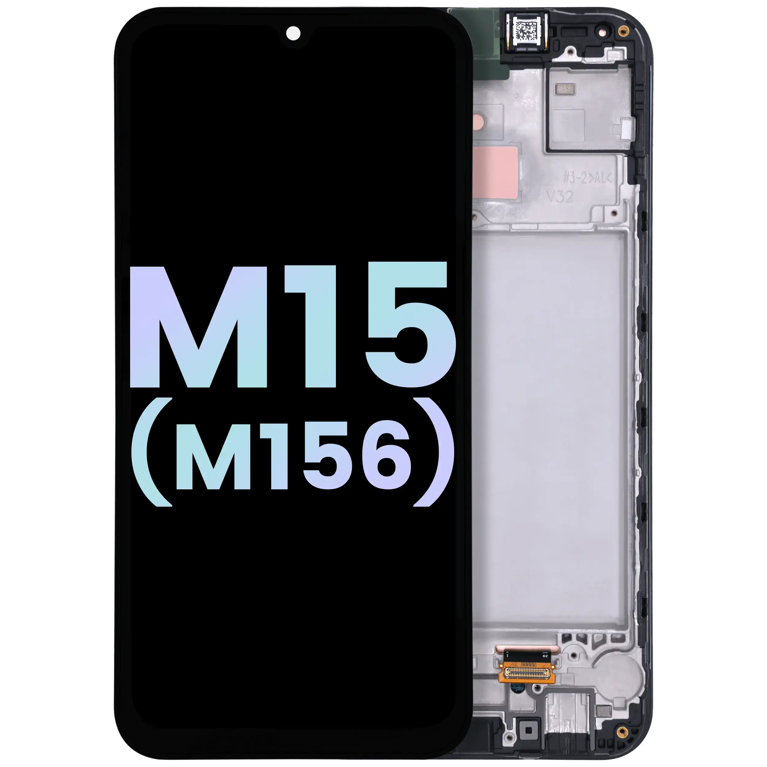 OLED-Display mit Rahmen für Samsung M15 Service Pack Grau