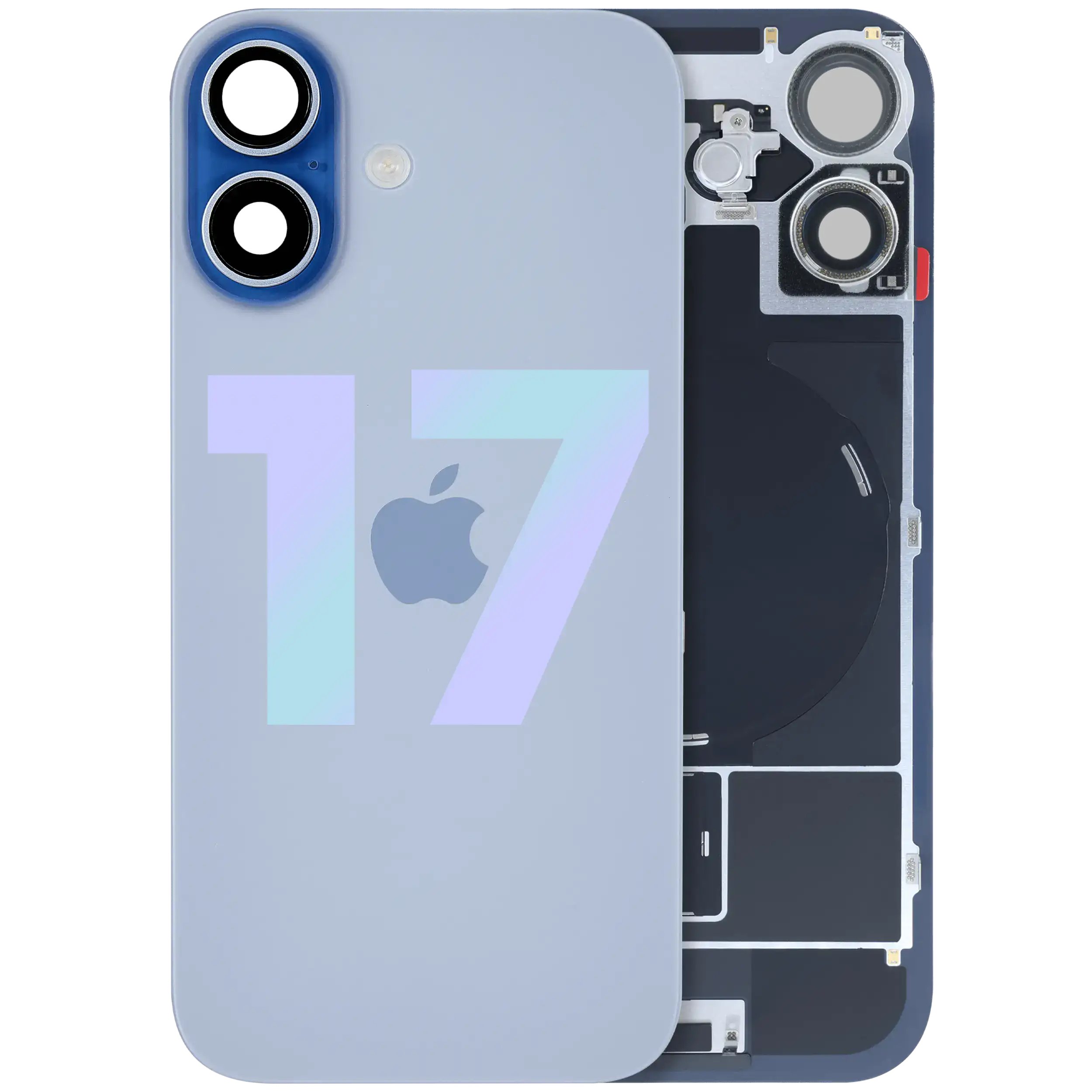 Original Backcover mit MagSafe, NFC & Blitz-Flexkabel für iPhone 17 (Mist Blue)