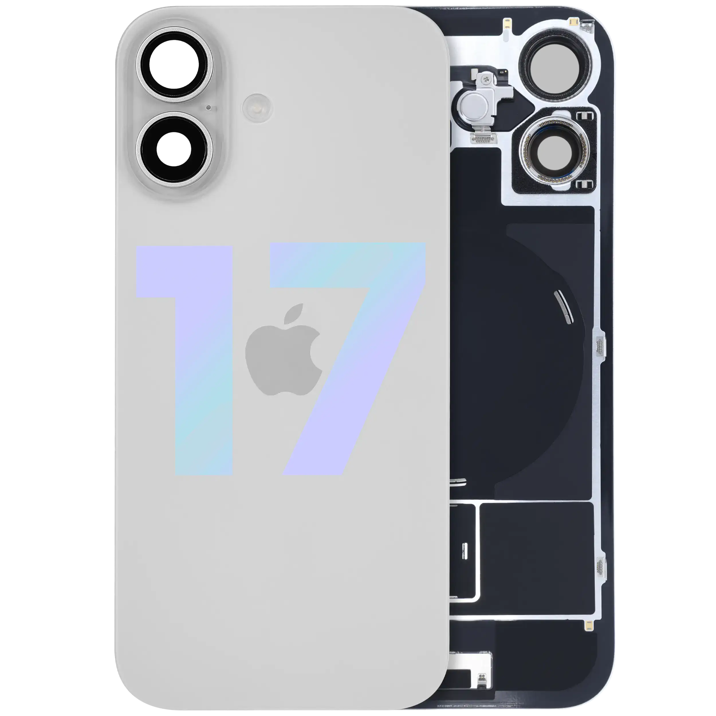 Original Apple Back Cover with MagSafe Magnet, NFC, and Flash Flex Cable for iPhone 17 (White)