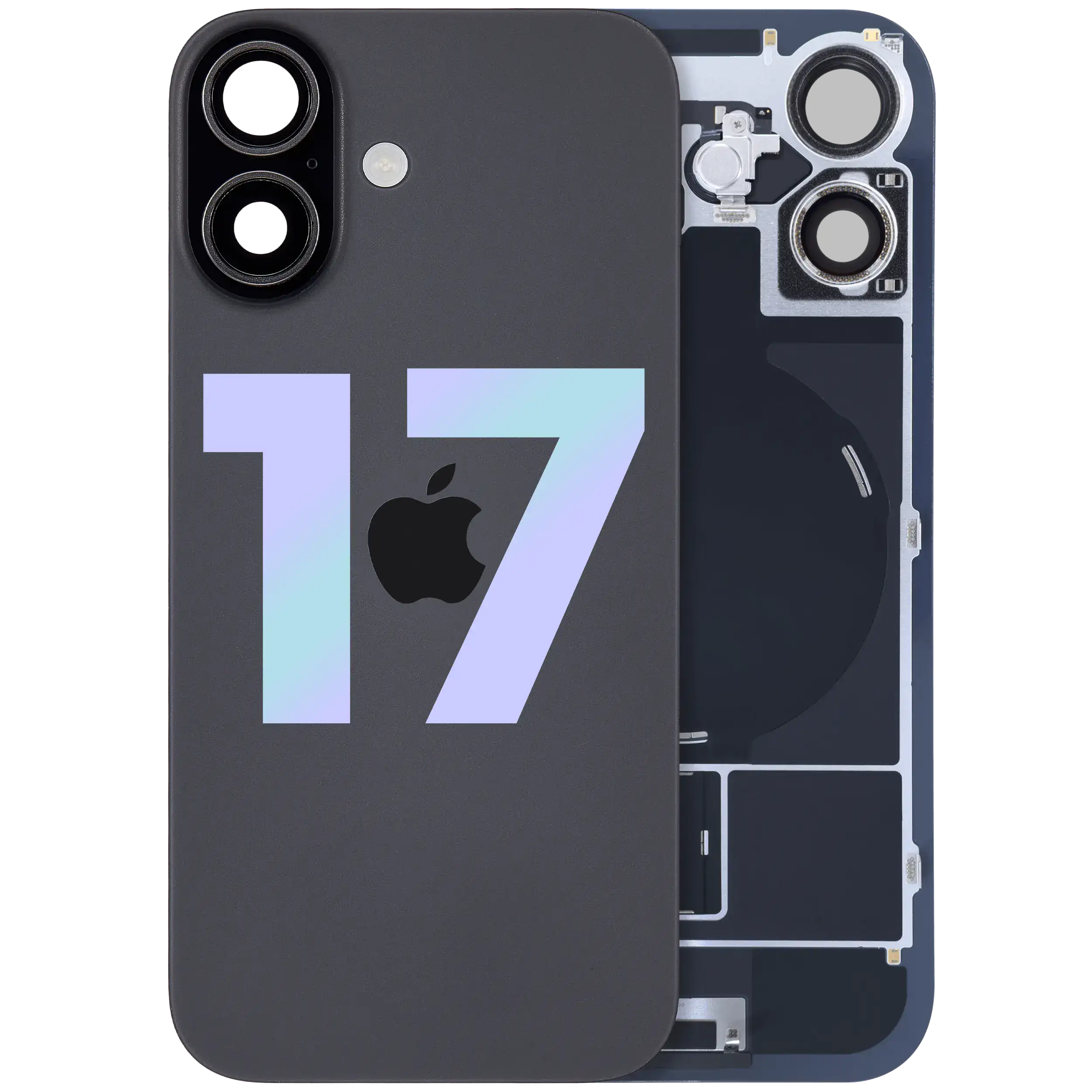 Backcover mit MagSafe & Blitz-Flexkabel für iPhone 17 (OEM) Schwarz