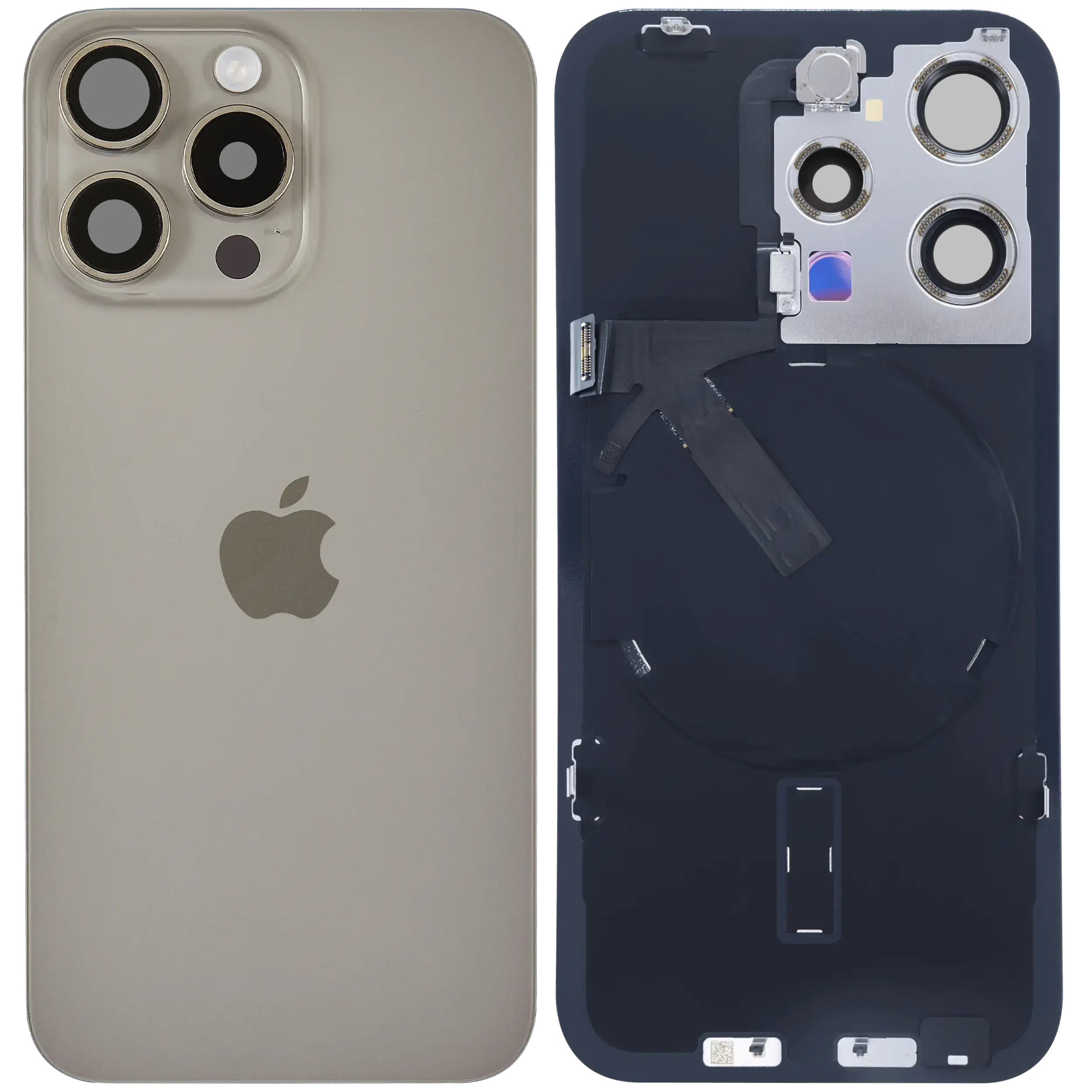 Back Cover with MagSafe Magnet, NFC & Flash Flex Cable for iPhone 15 Pro (Original) (Natural Titanium)