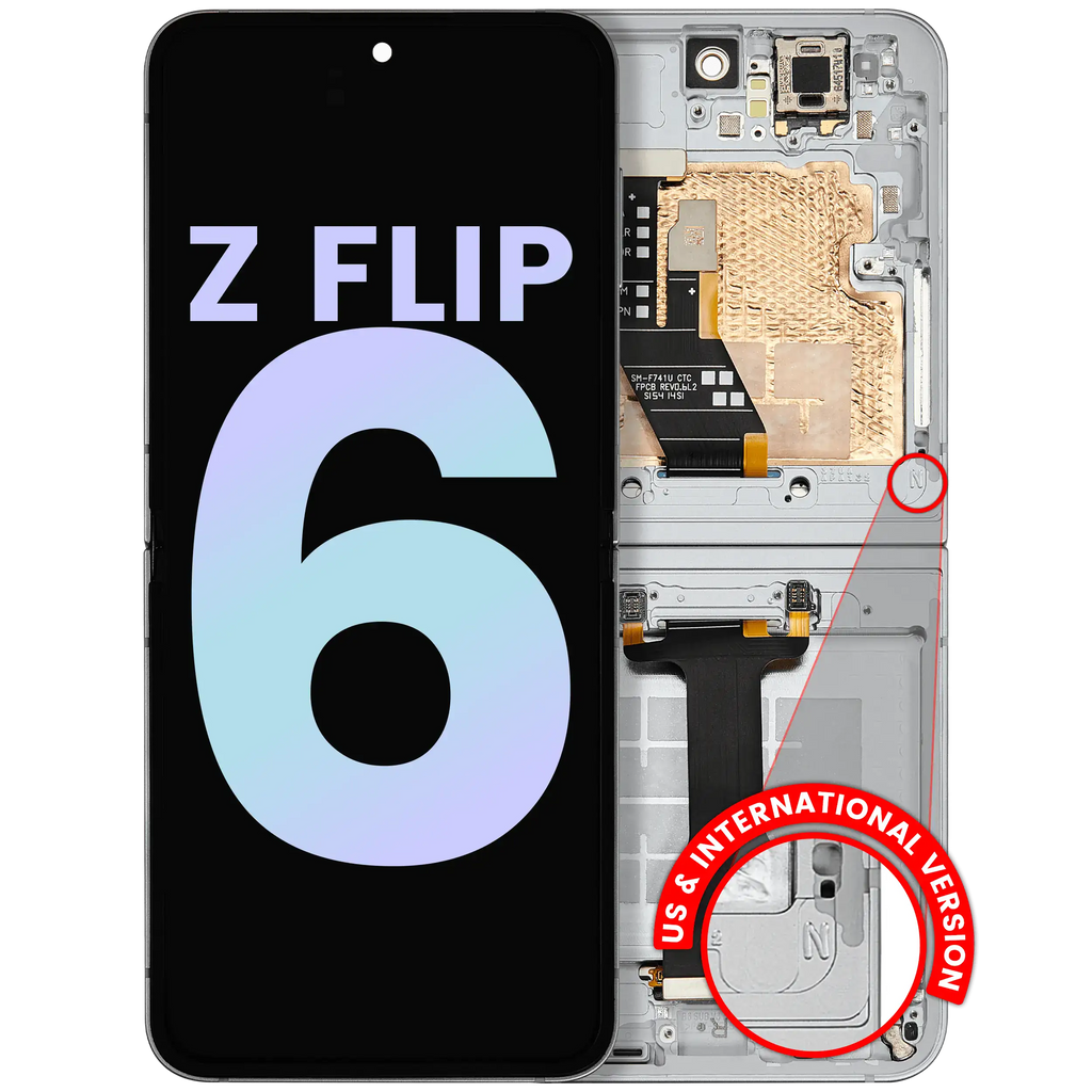 Internal OLED Display with Frame for Samsung Galaxy Z Flip 6 5G (US & International) (Service Pack) (White)