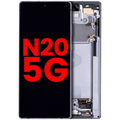 OLED-Display mit Rahmen Samsung Galaxy Note 20 5G Mystic Gray Aftermarket Plus