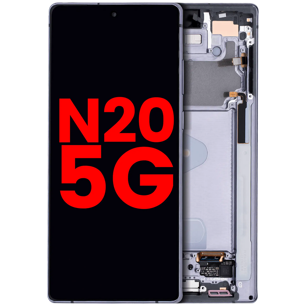 OLED-Display mit Rahmen Samsung Galaxy Note 20 5G Mystic Gray Aftermarket Plus