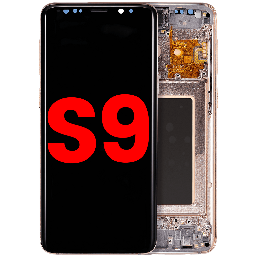OLED-Display mit Rahmen für Samsung Galaxy S9 (Aftermarket Plus) (Sunrise Gold)