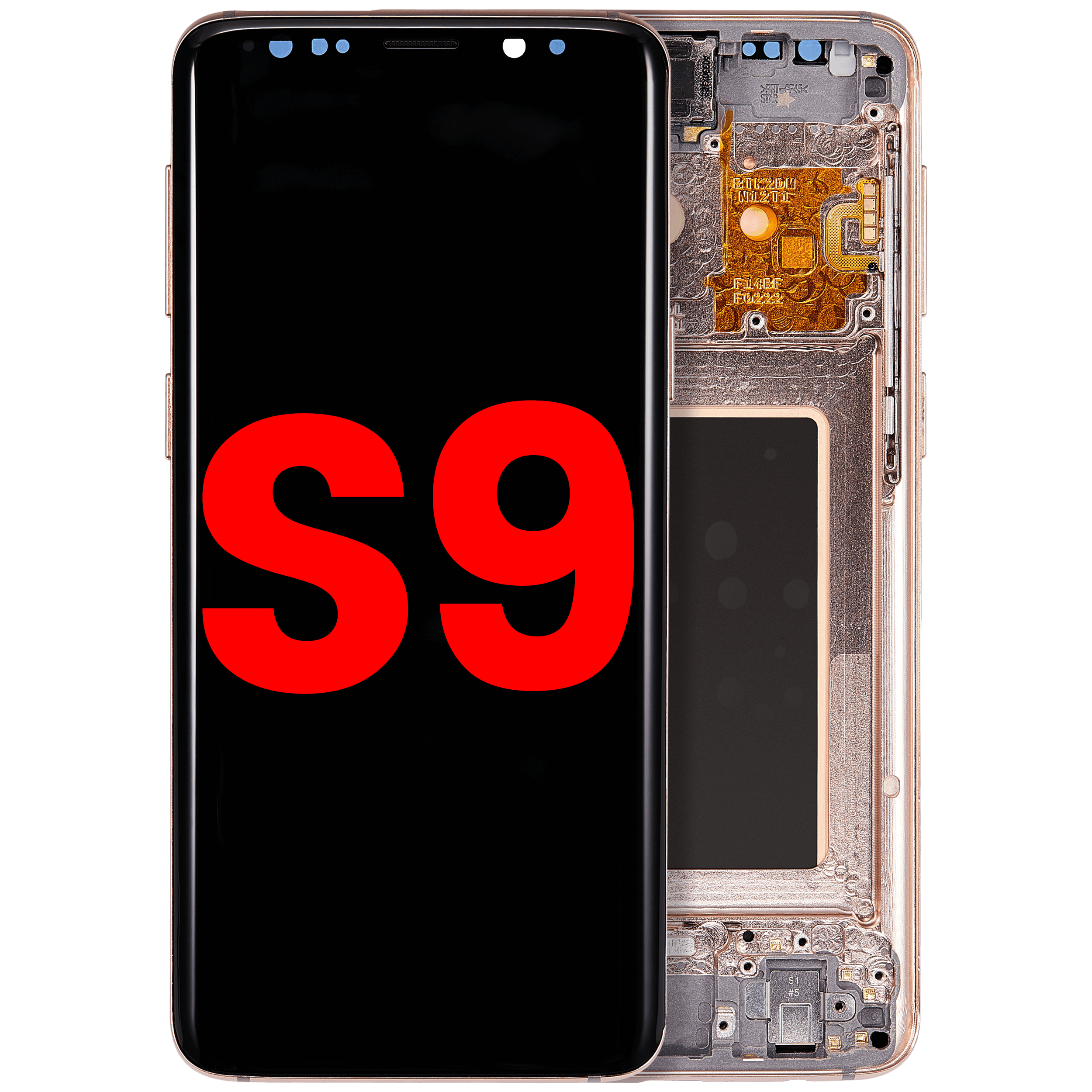 OLED-Display mit Rahmen für Samsung Galaxy S9 (Aftermarket Plus) (Sunrise Gold)