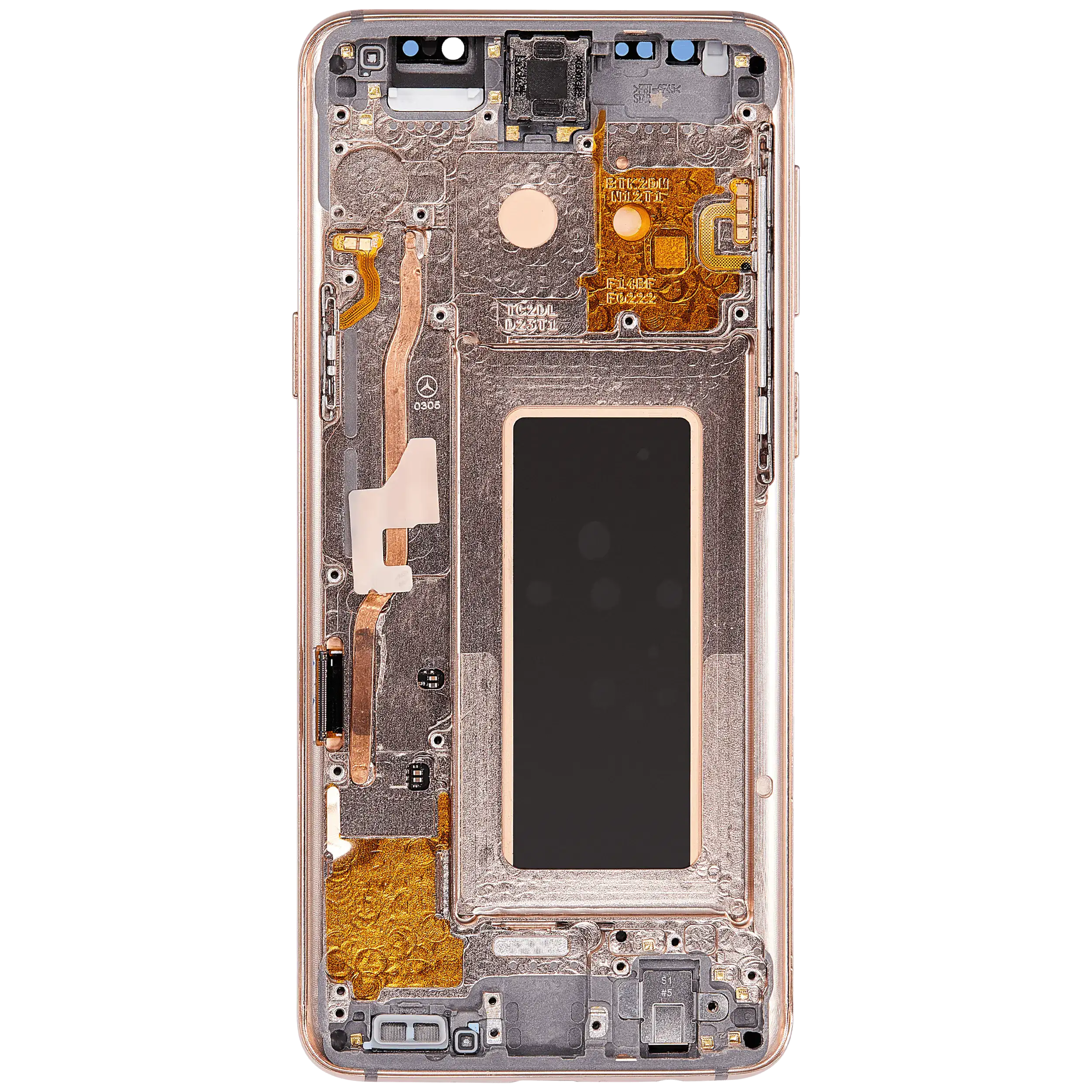OLED-Display mit Rahmen für Samsung Galaxy S9 (Aftermarket Plus) (Sunrise Gold)