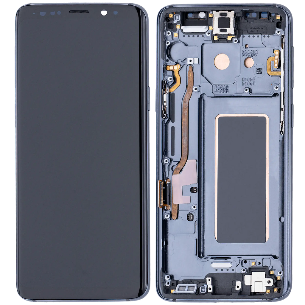 OLED-Display mit Rahmen für Samsung Galaxy S9 (Aftermarket Plus) (Titanium Grau)