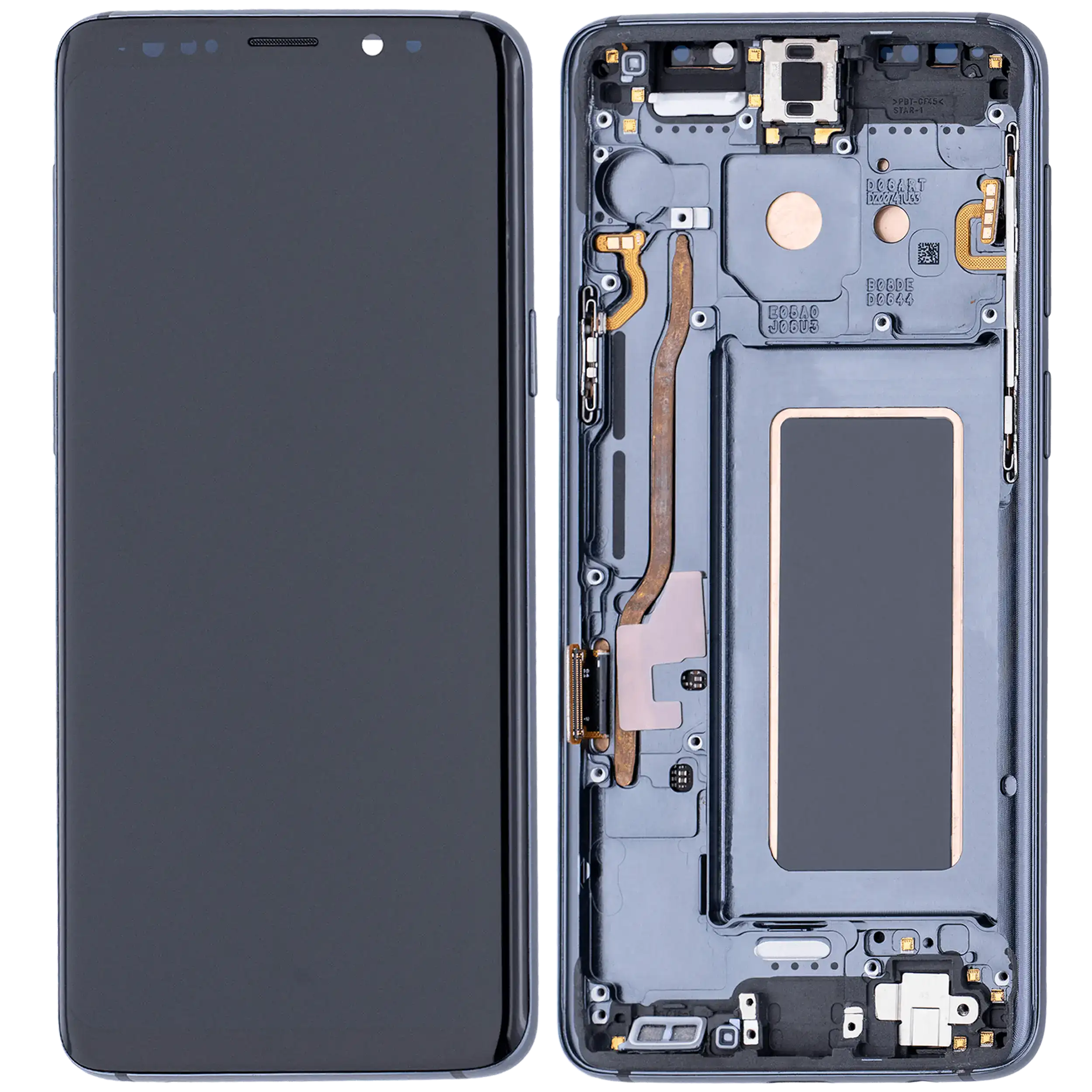 OLED-Display mit Rahmen für Samsung Galaxy S9 (Aftermarket Plus) (Titanium Grau)