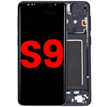 OLED-Display mit Rahmen f. Galaxy S9 Midnight Schwarz (Aftermarket+)