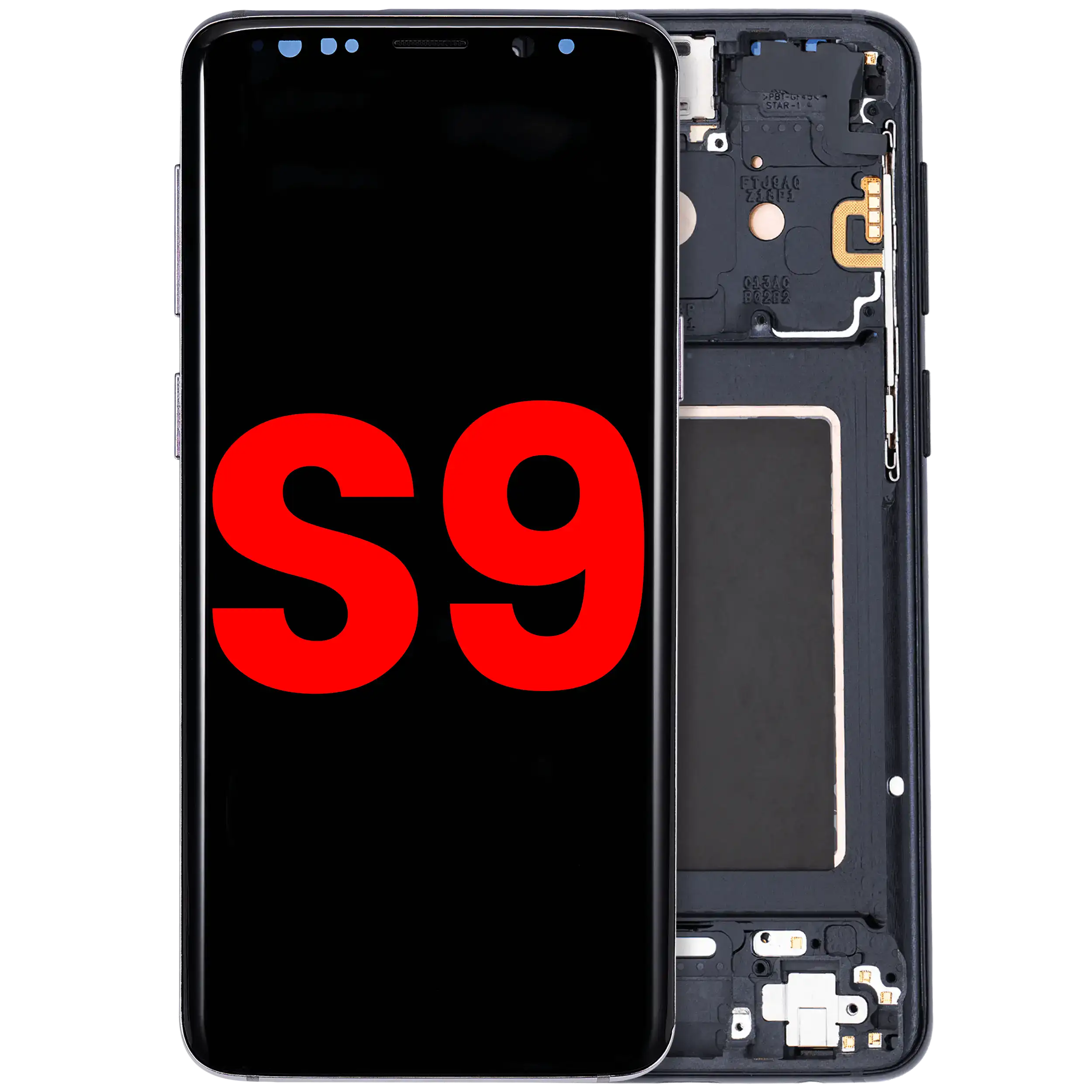 OLED-Display mit Rahmen f. Galaxy S9 Midnight Schwarz (Aftermarket+)