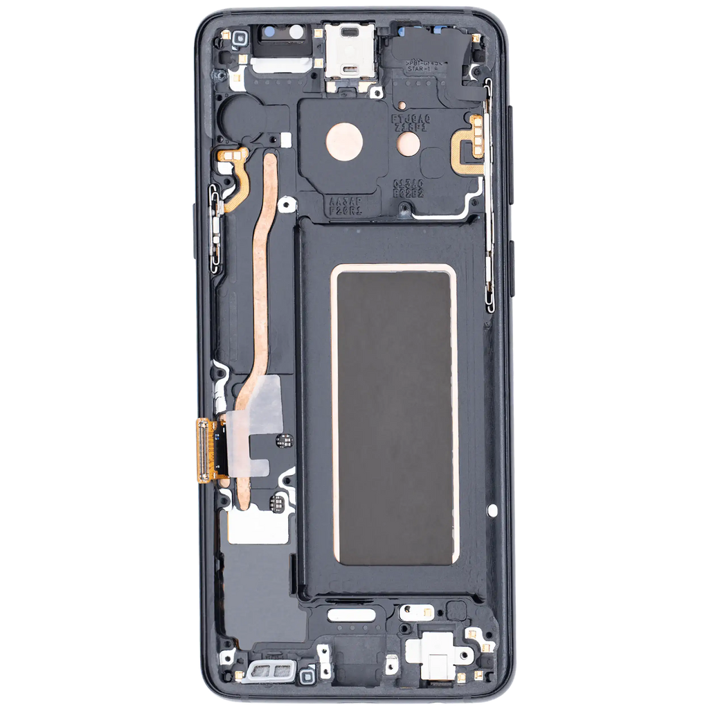 OLED-Display mit Rahmen f. Galaxy S9 Midnight Schwarz (Aftermarket+)