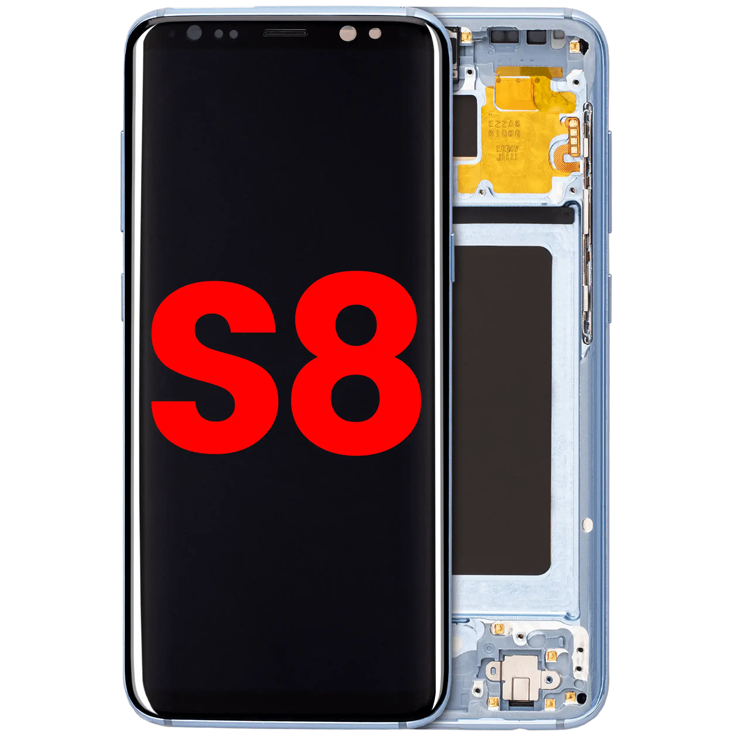 OLED-Display mit Rahmen für Samsung Galaxy S8 (Aftermarket Plus) (Coral Blau)