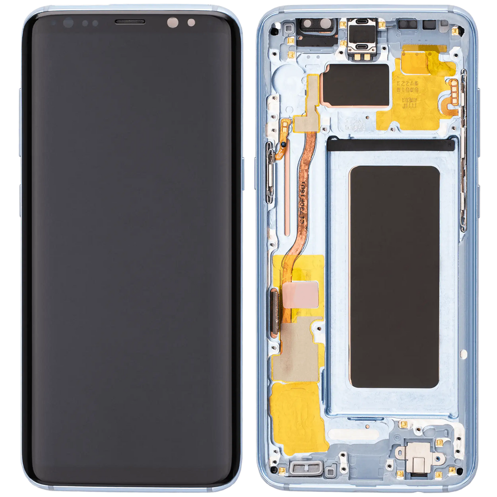 OLED-Display mit Rahmen für Samsung Galaxy S8 (Aftermarket Plus) (Coral Blau)