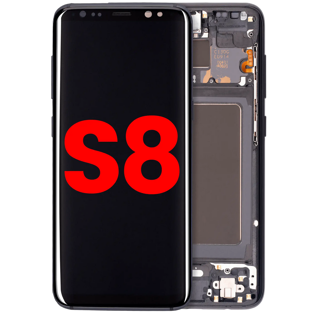 OLED-Montage mit Rahmen Samsung Galaxy S8 Aftermarket Plus Midnight Schwarz