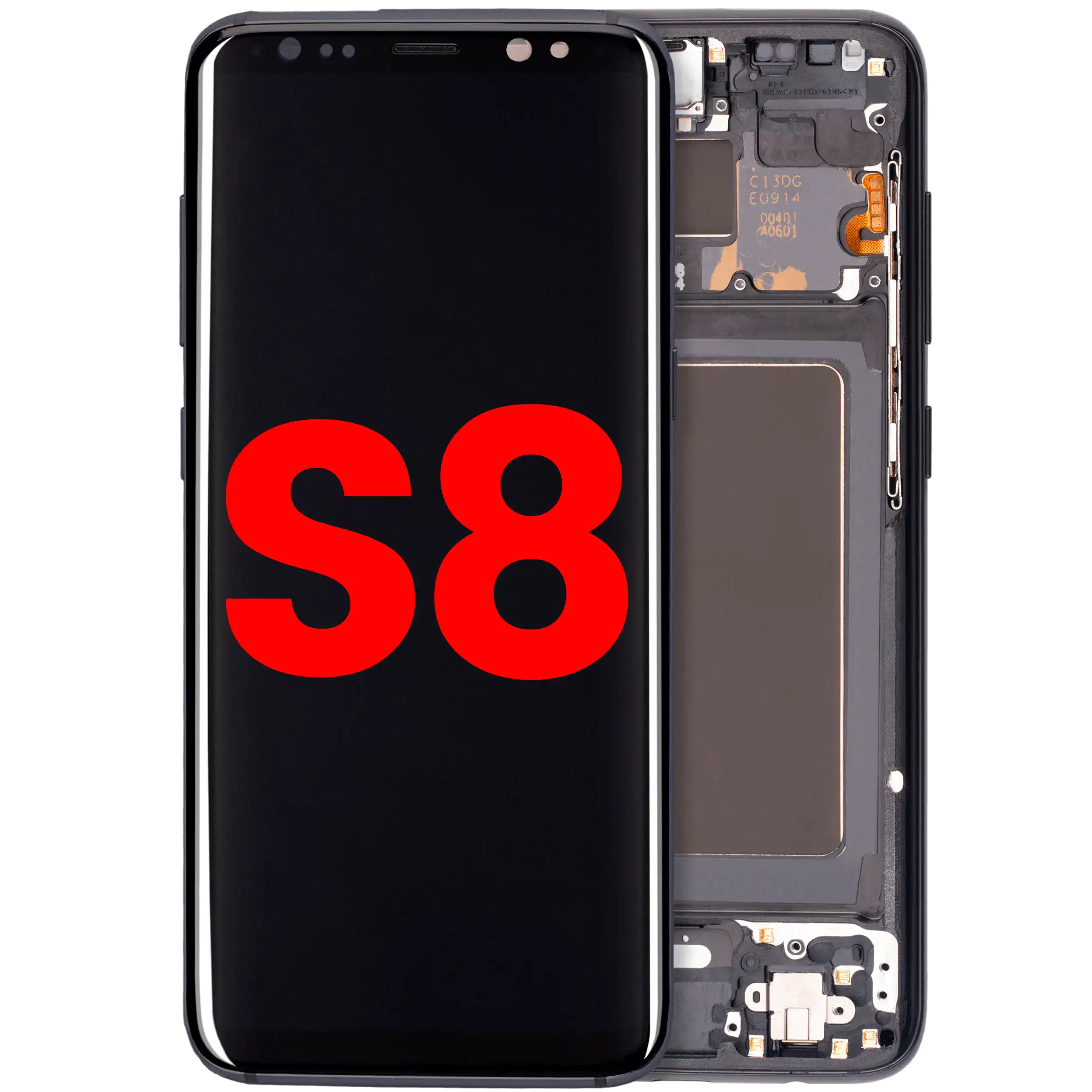 OLED-Montage mit Rahmen Samsung Galaxy S8 Aftermarket Plus Midnight Schwarz
