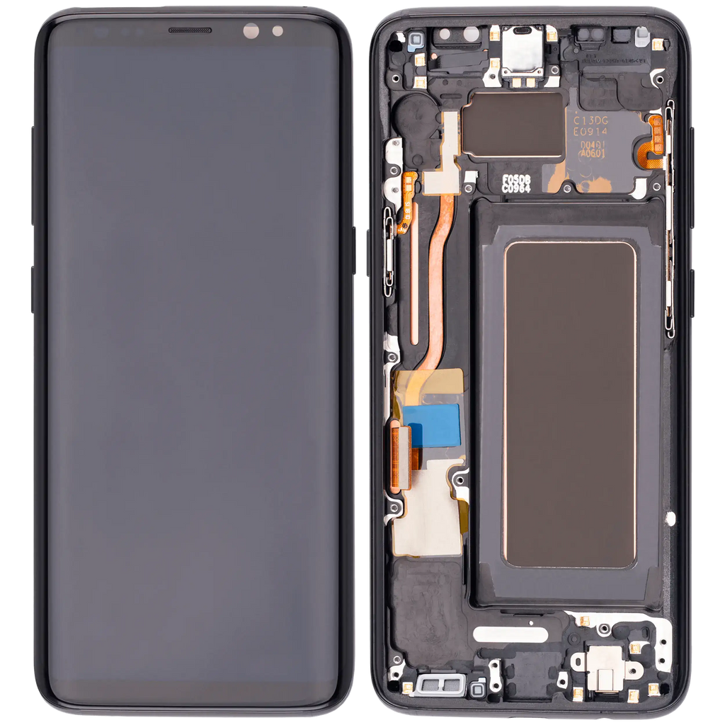 OLED-Montage mit Rahmen Samsung Galaxy S8 Aftermarket Plus Midnight Schwarz