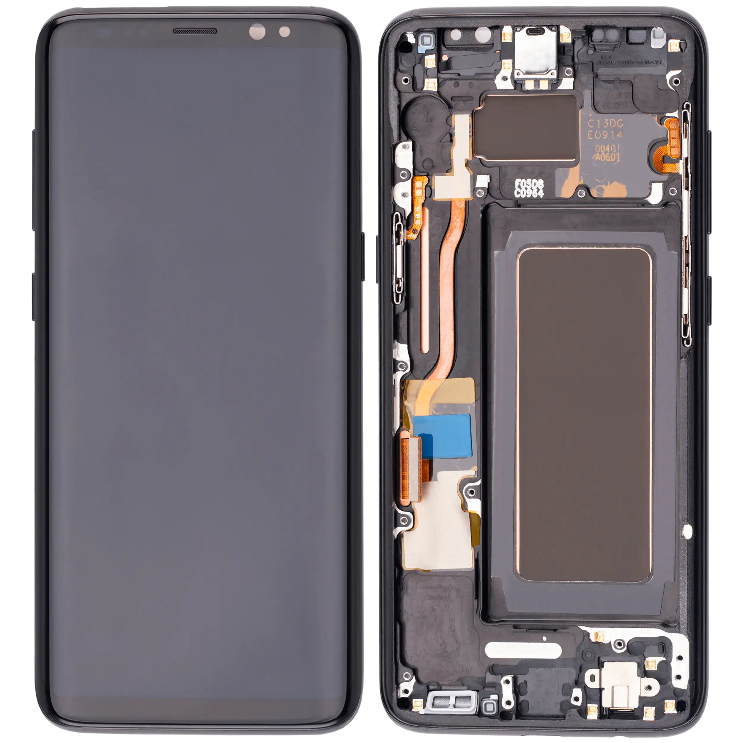 OLED-Montage mit Rahmen Samsung Galaxy S8 Aftermarket Plus Midnight Schwarz