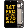 OLED-Display mit Rahmen für Xiaomi 14T Pro (Refurbished) Titanium Black