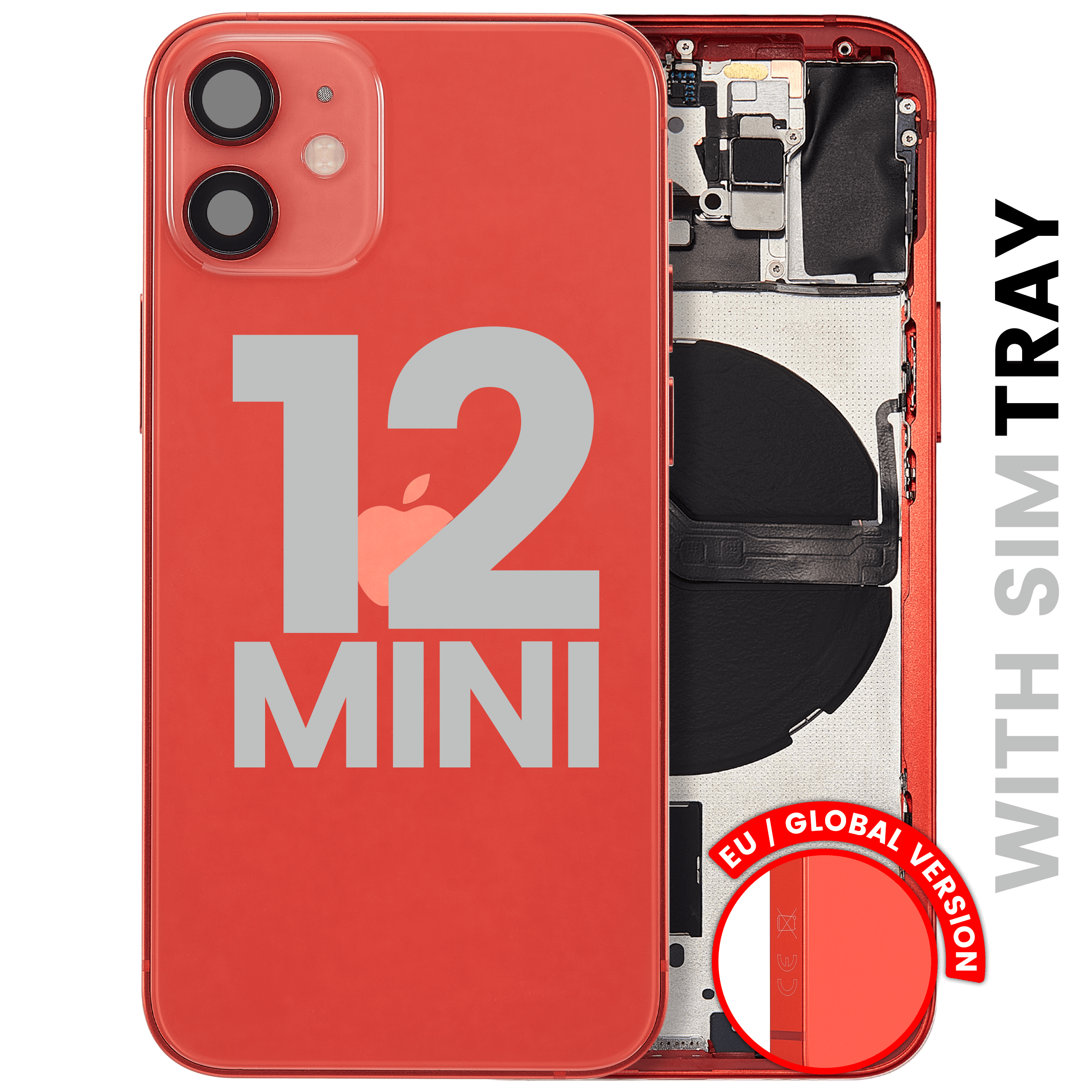 Original Apple-Ausbau A gebraucht – iPhone 12 Mini EU / Backcover/Rahmen Rot