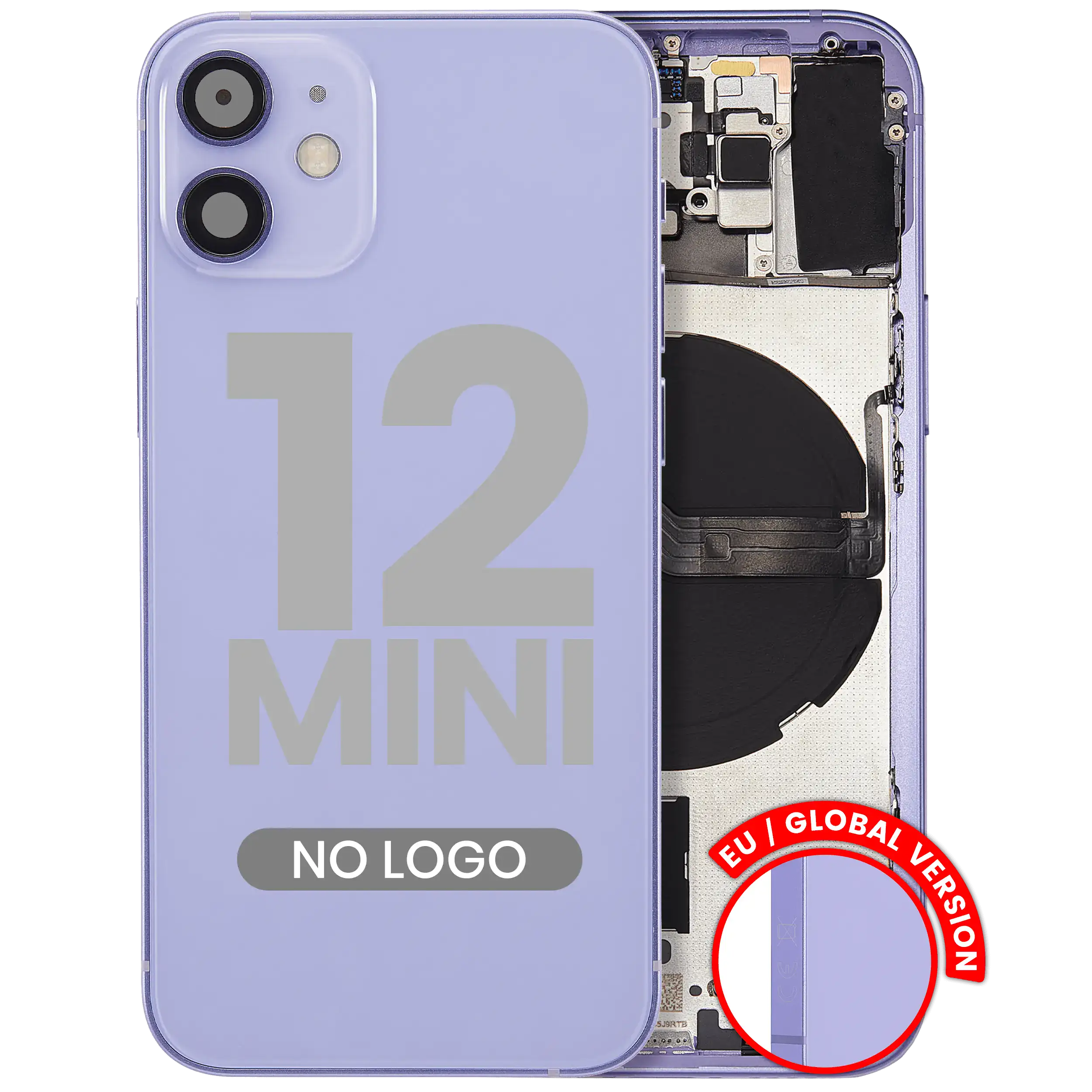 Backcover mit Kleinteilen für iPhone 12 Mini Lila Aftermarket+