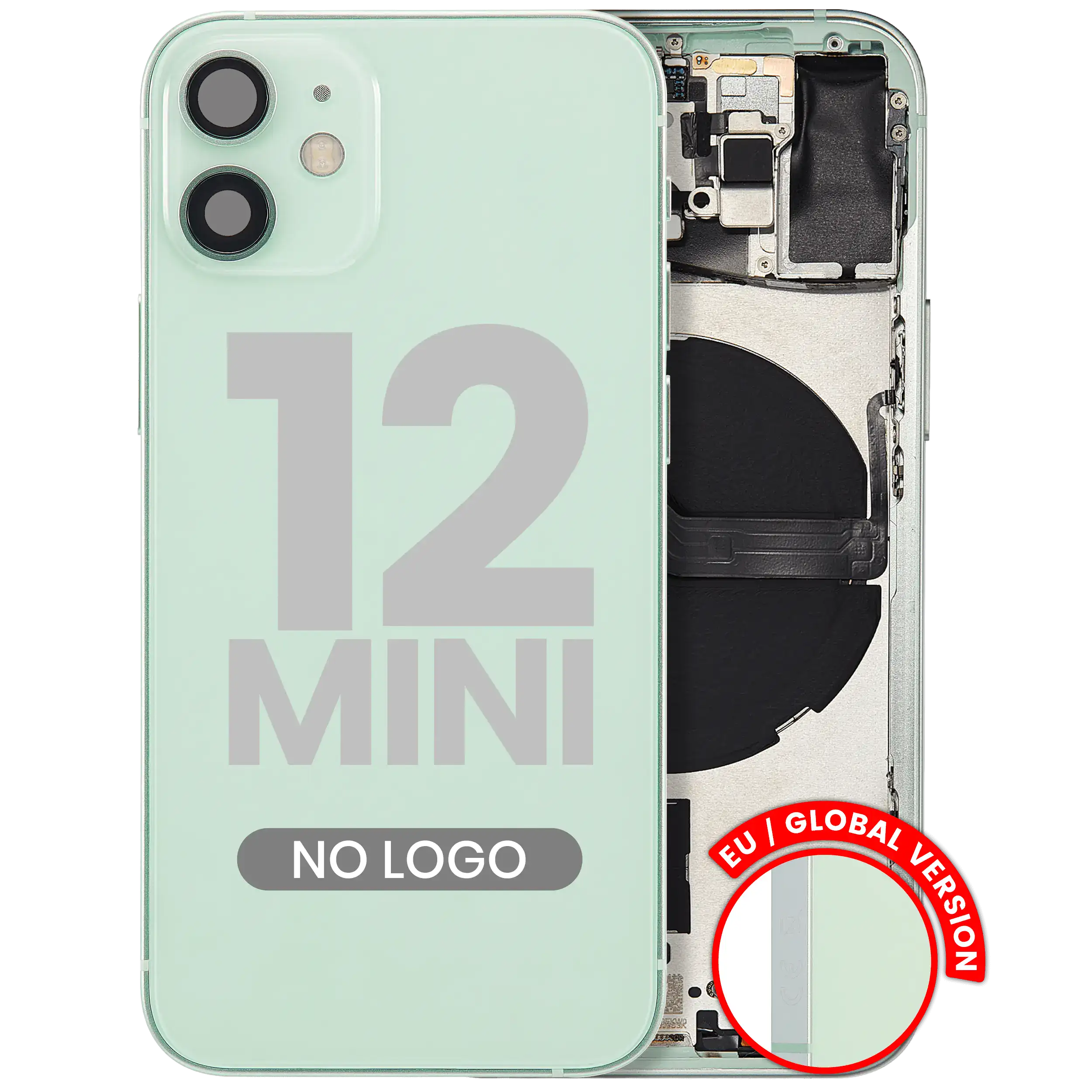 Back Cover/Frame with Small Parts for iPhone 12 Mini (EU / Global Version) (Aftermarket Plus) (Green)