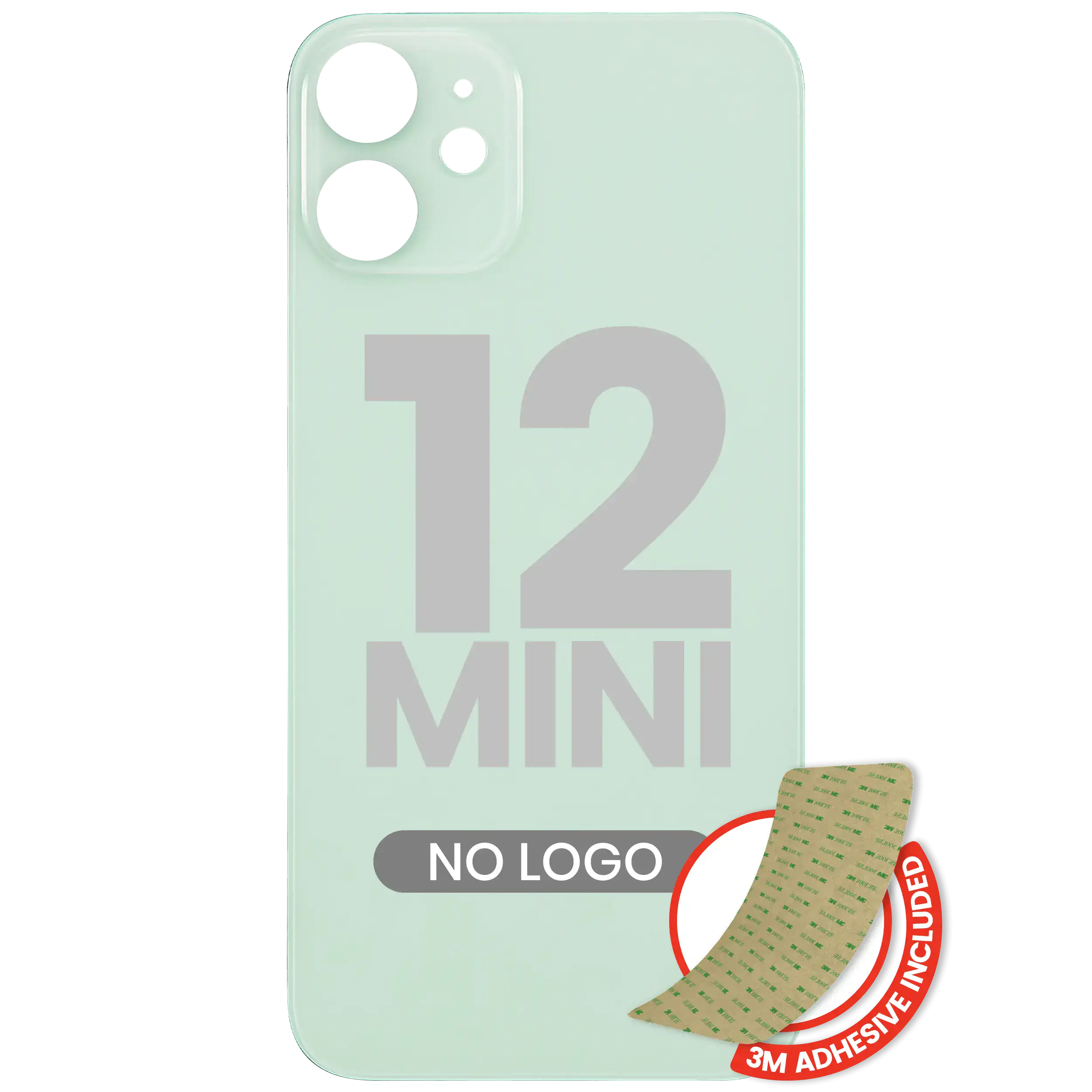 Backcover 3M Kleber iPhone 12 Mini Grün ohne Logo große Kameraaussparung
